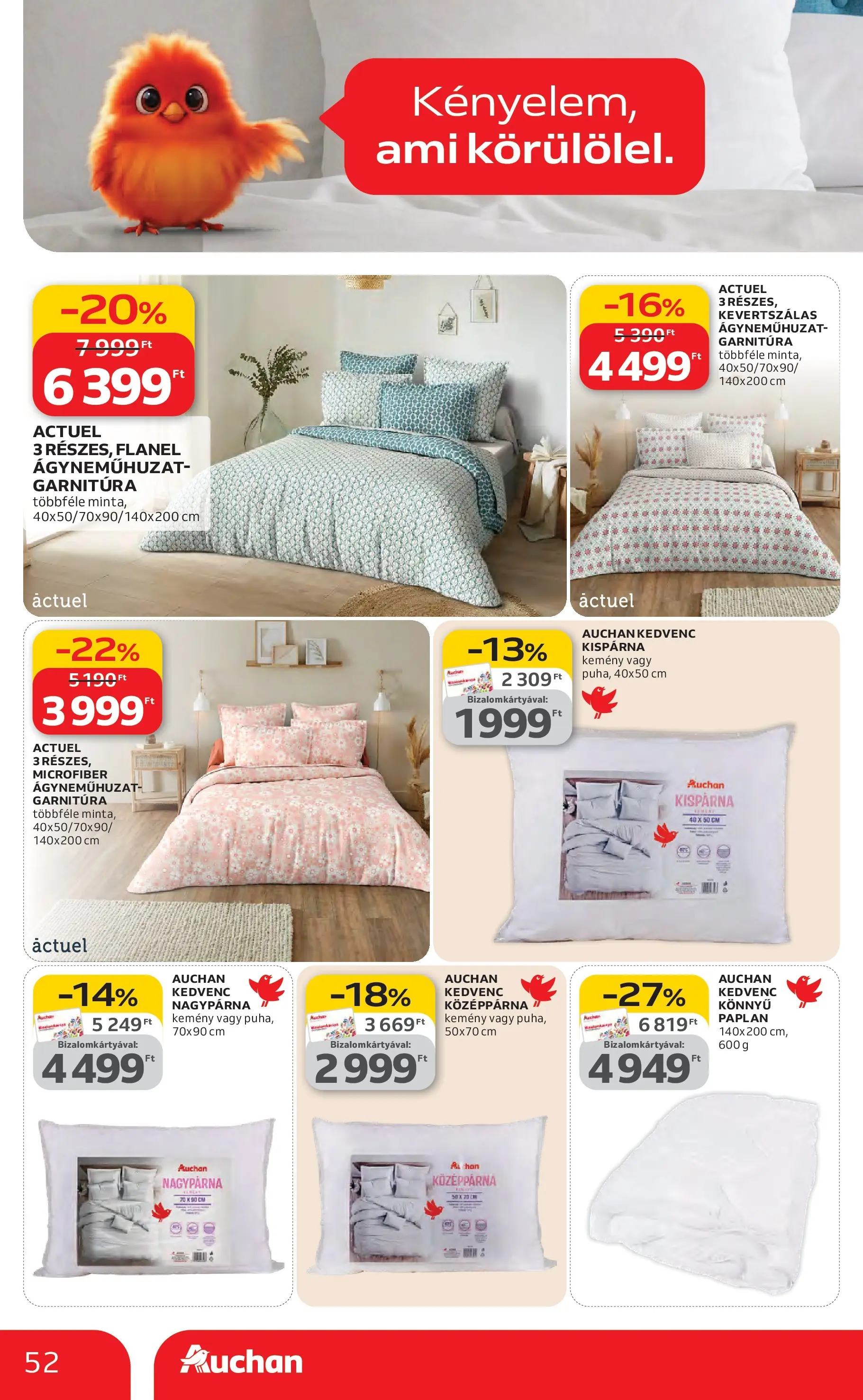 Auchan Akciós újság Miskolc - 2026.02.12. -tól/töl > akció, lapozható szórólap 🛍️ | Oldal: 52 | Termékek: Paplan, Ágyneműhuzat