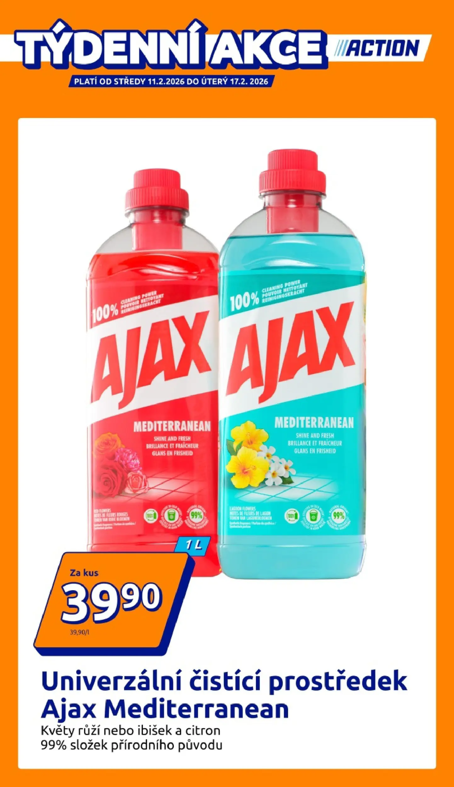 Action leták od 11.02.2026 - Akční leták online | Strana: 1 | Produkty: Čistící prostředek, Ajax, Citron