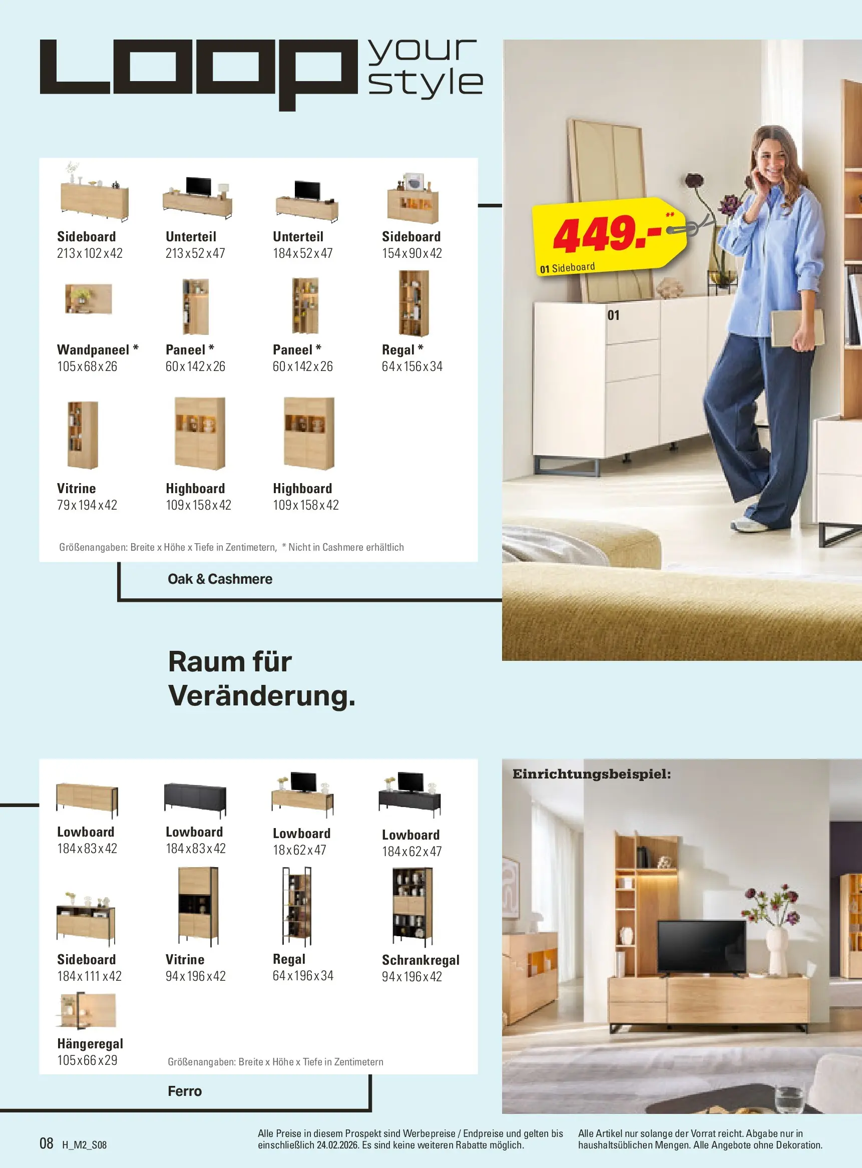 Höffner - Höffner: Möbelangebote (ab 10.02.2026) zum Blättern | Seite: 8 | Produkte: Sideboard, HIghboard, Vitrine, Regal