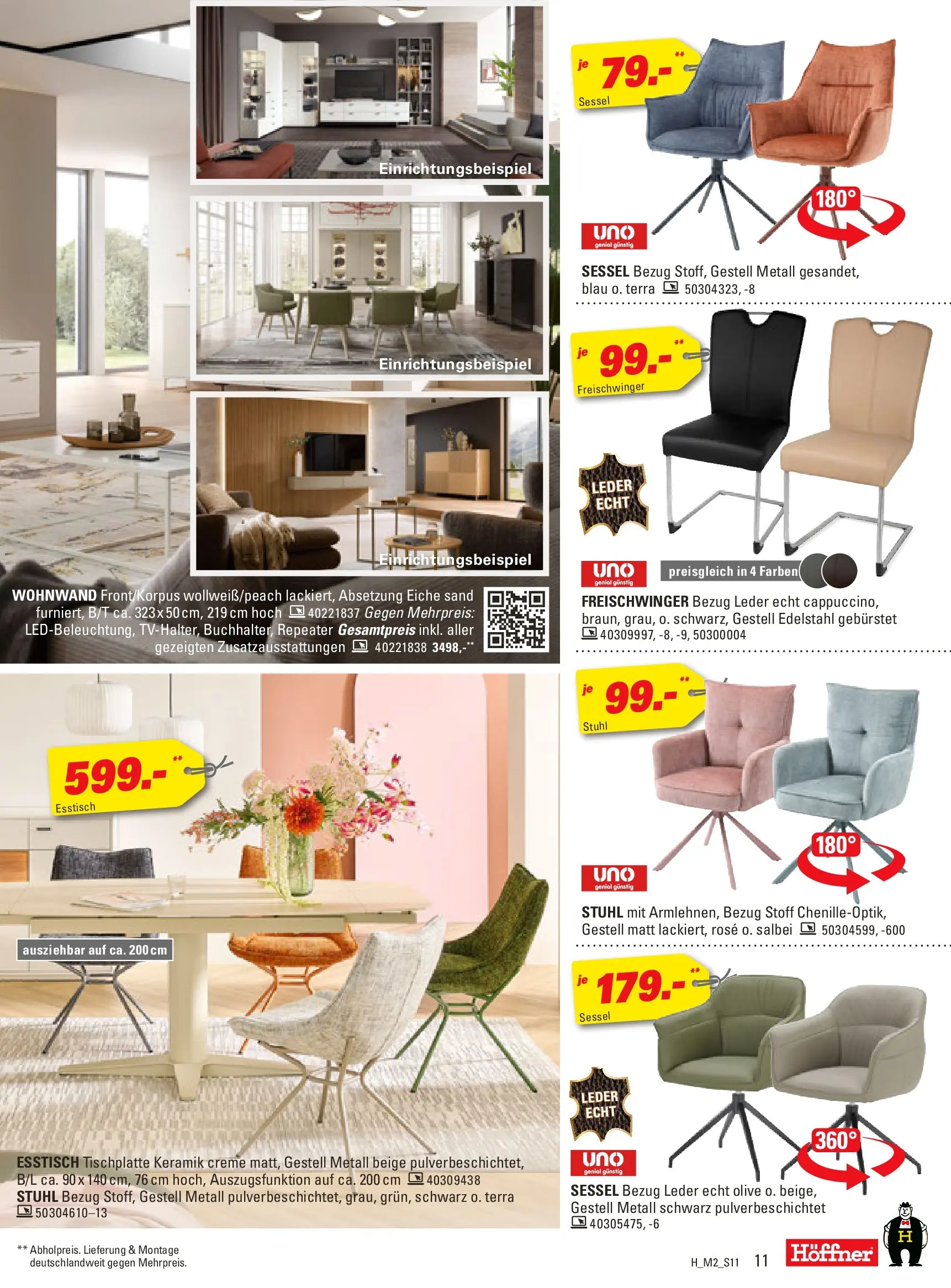 Höffner - Höffner: Möbelangebote (ab 10.02.2026) zum Blättern | Seite: 11 | Produkte: Wohnwand, Esstisch, Sessel, Stuhl