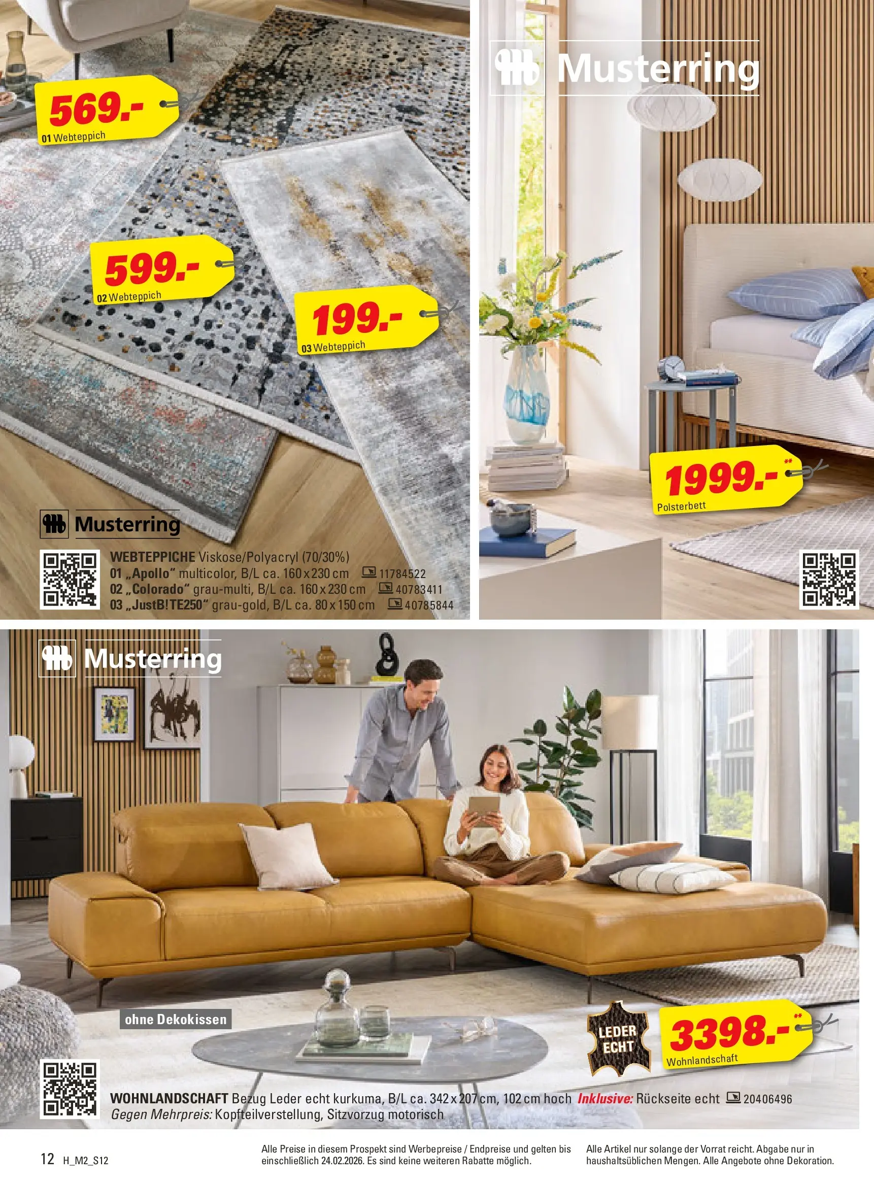 Höffner - Höffner: Möbelangebote (ab 10.02.2026) zum Blättern | Seite: 12 | Produkte: Wohnlandschaft, Polsterbett