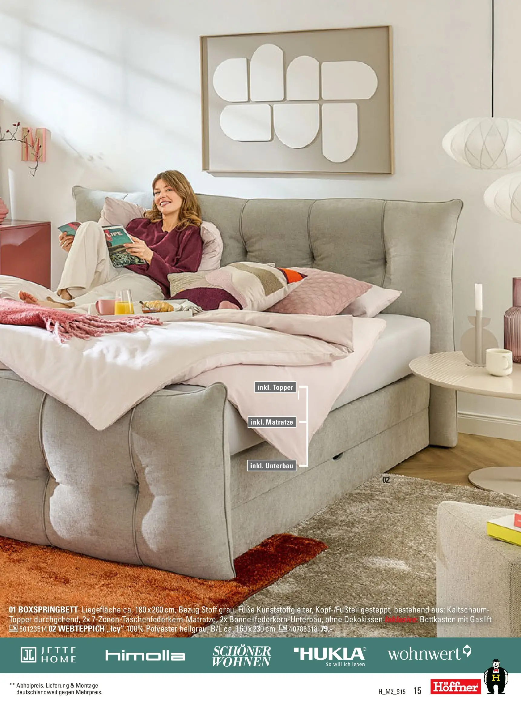 Höffner - Höffner: Möbelangebote (ab 10.02.2026) zum Blättern | Seite: 15 | Produkte: Matratze, Boxspringbett, Topper