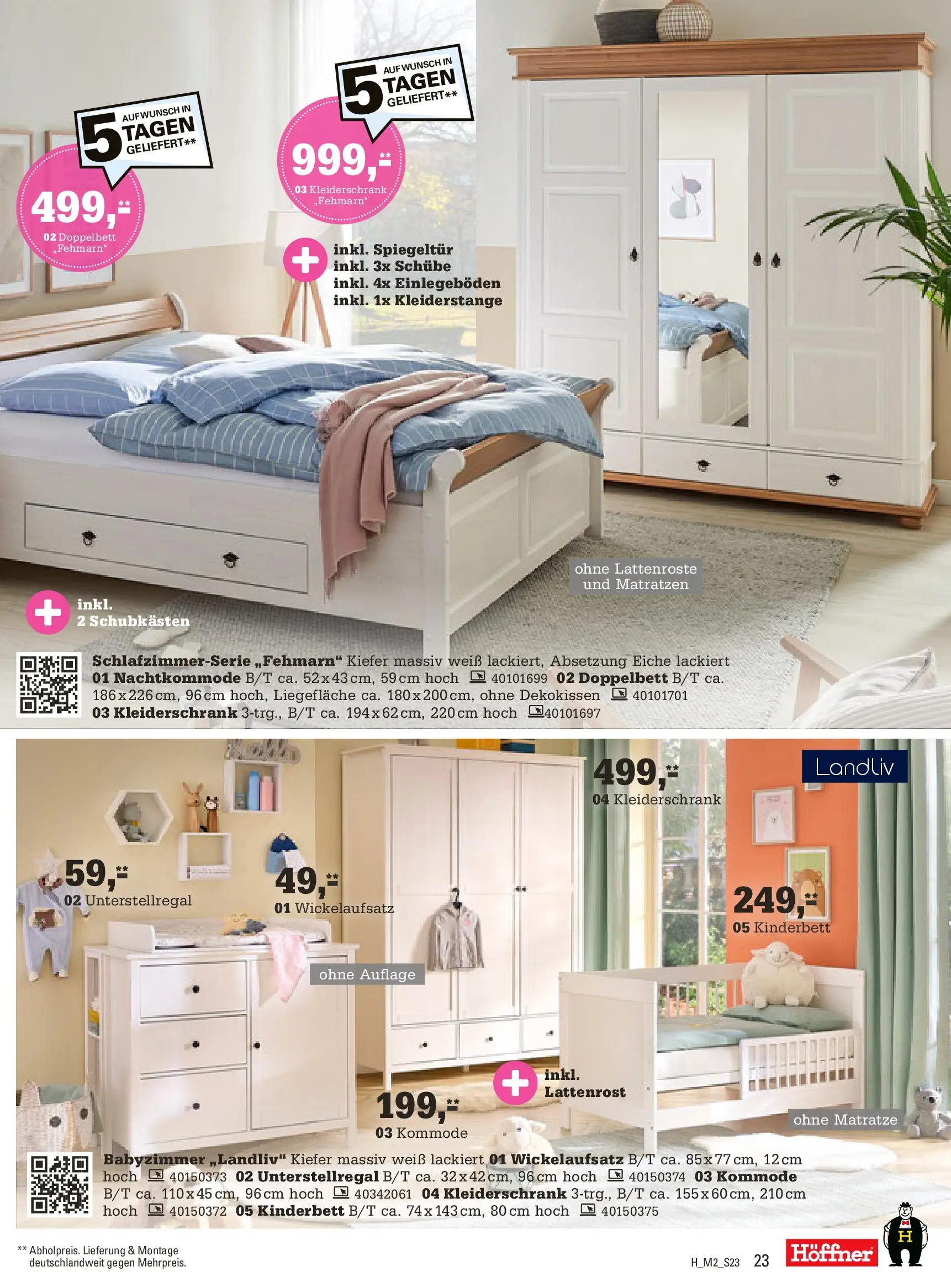 Höffner - Höffner: Möbelangebote (ab 10.02.2026) zum Blättern | Seite: 23 | Produkte: Matratze, Kommode, Lattenrost, Doppelbett