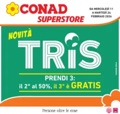 Anteprima del volantino Conad - TRIS valido a partire dal 11.02.2026