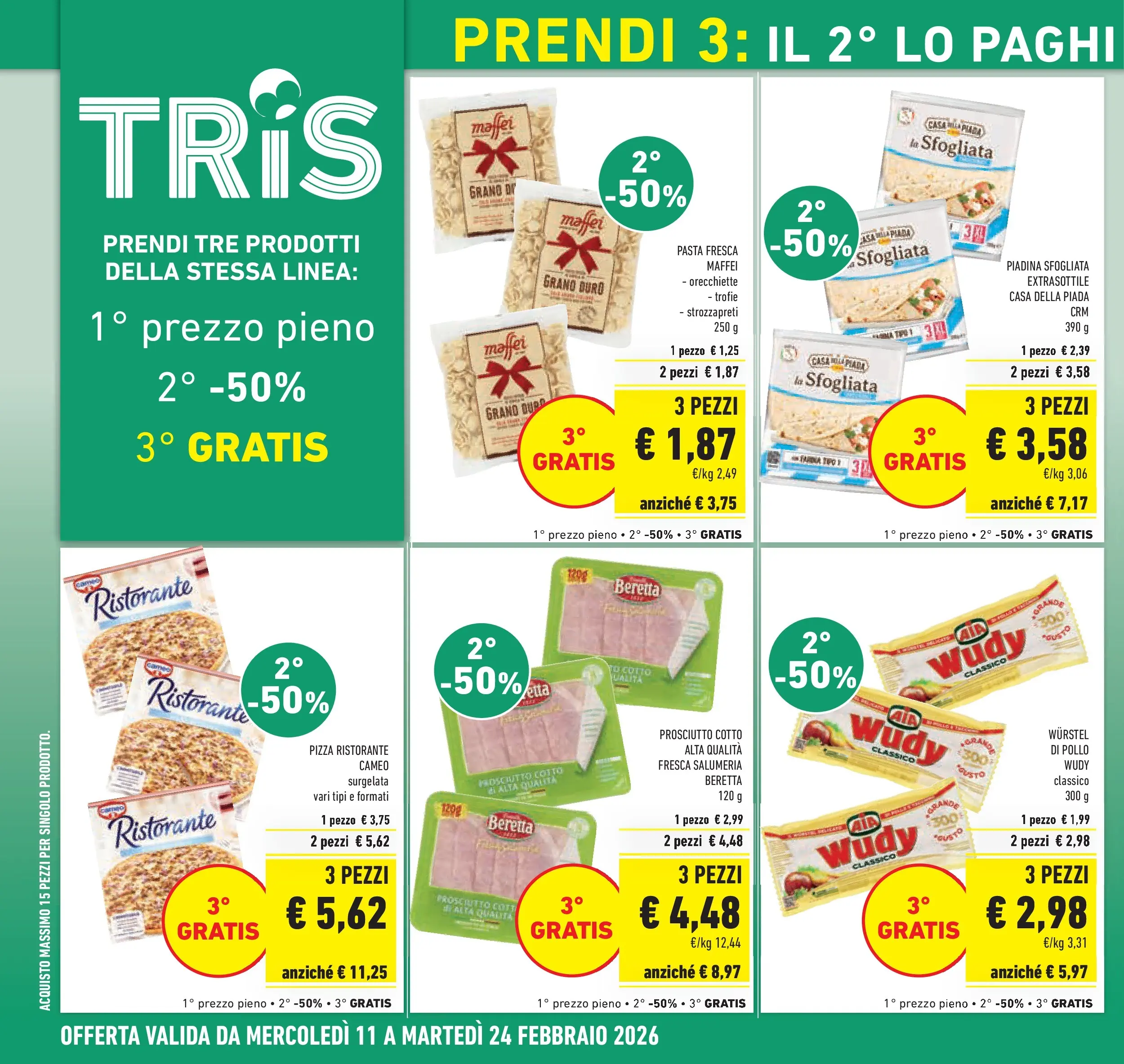 Volantino Conad dal 11/02/2026 > Anteprima | Pagina: 4 | Prodotti: Pizza, Pollo, Wurstel, Piadina