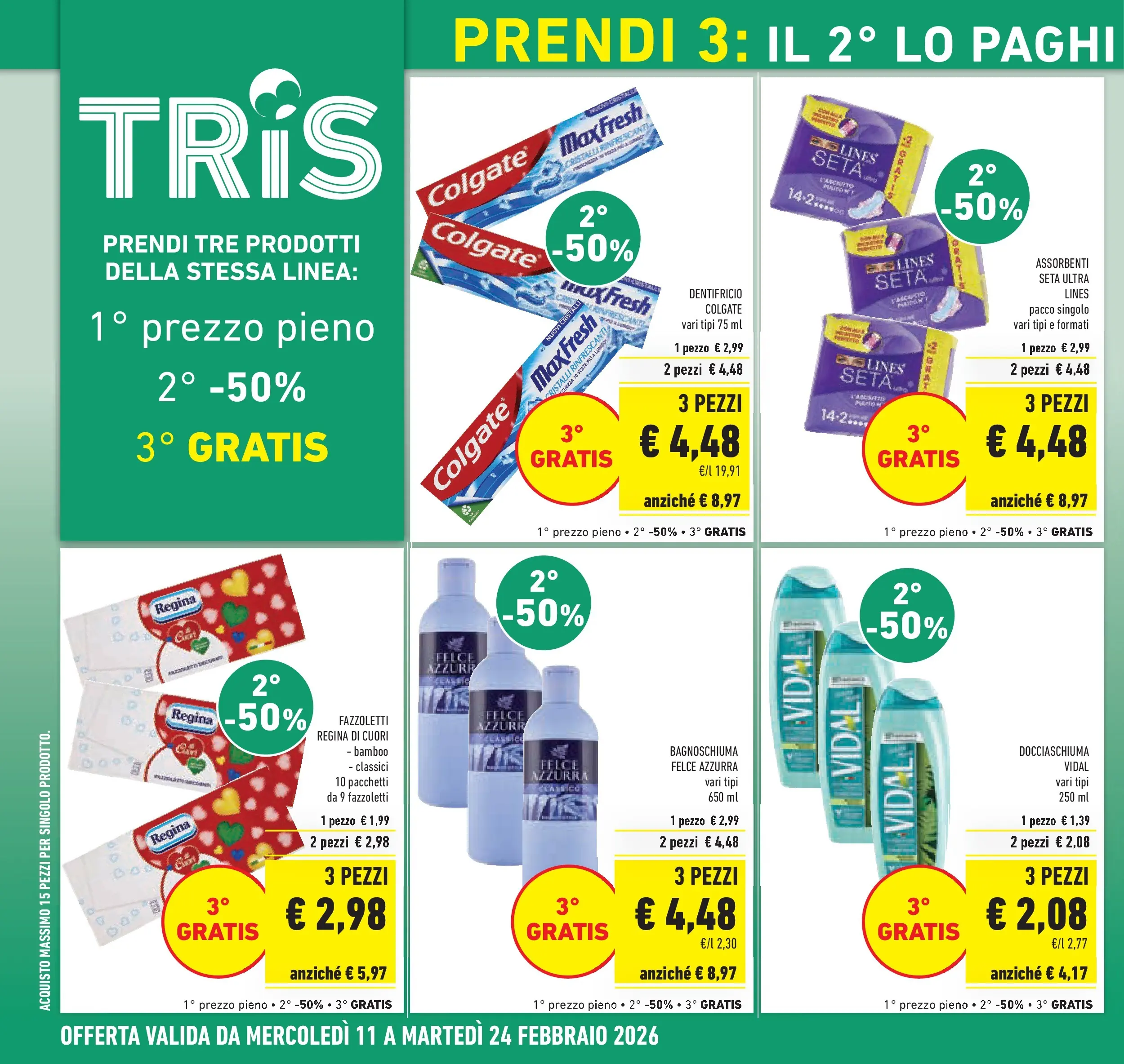 Volantino Conad dal 11/02/2026 > Anteprima | Pagina: 8 | Prodotti: Bagnoschiuma, Dentifricio, Fazzoletti
