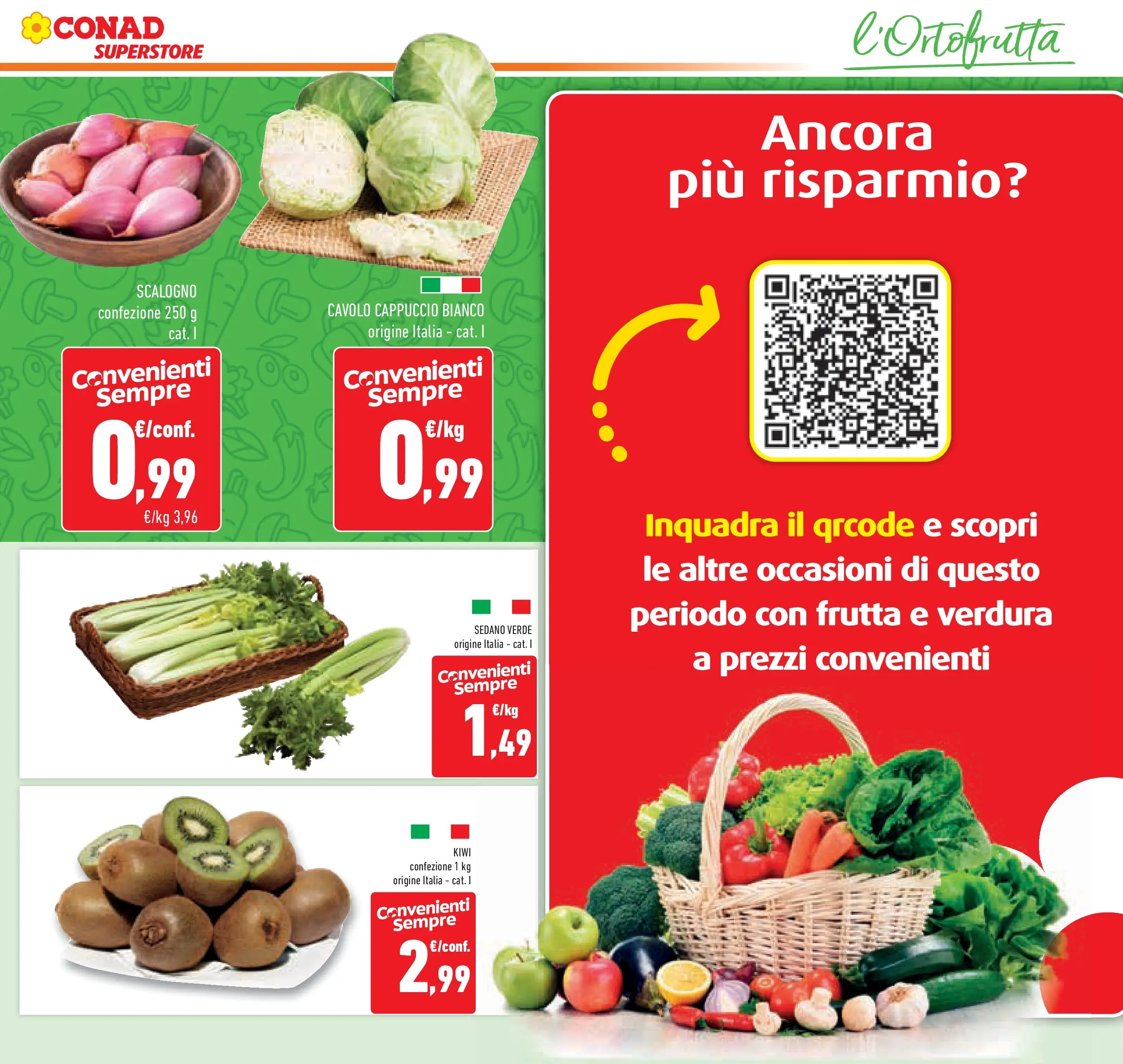 Volantino Conad dal 11/02/2026 > Anteprima | Pagina: 13 | Prodotti: Kiwi, Sedano, Cavolo, Cappuccio