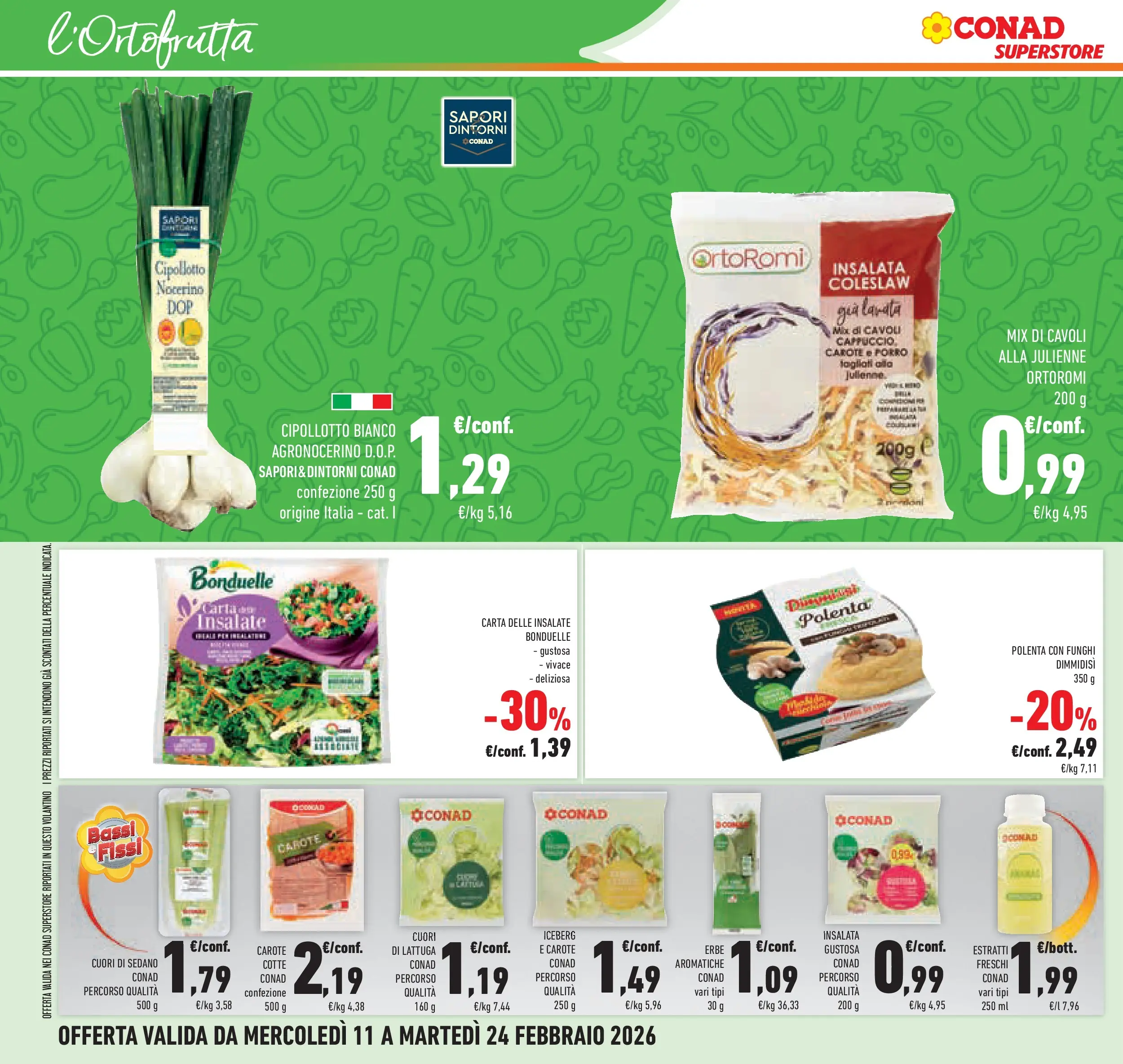 Volantino Conad dal 11/02/2026 > Anteprima | Pagina: 14 | Prodotti: Insalata, Carote, Sedano, Funghi