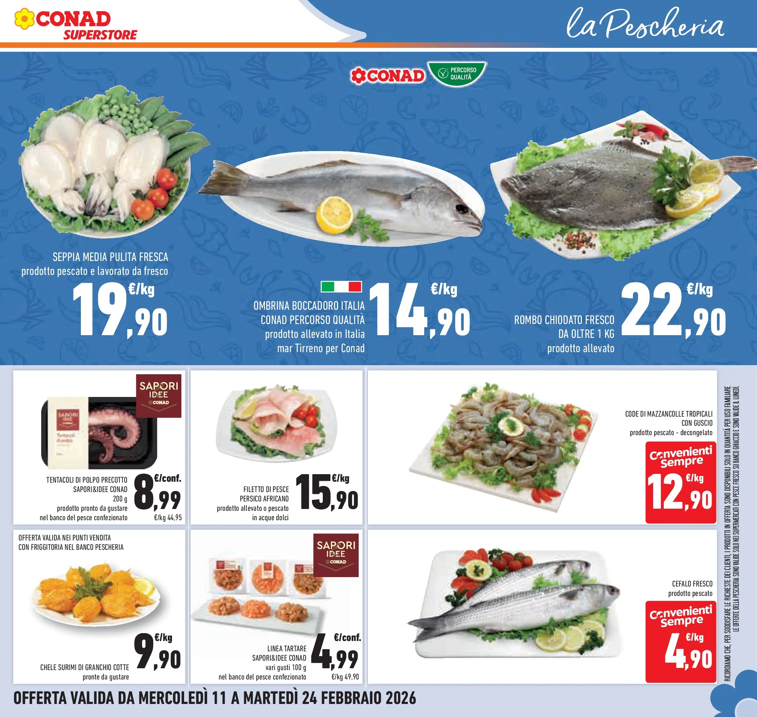 Volantino Conad dal 11/02/2026 > Anteprima | Pagina: 17 | Prodotti: Pesce, Surimi, Polpo, Mazzancolle