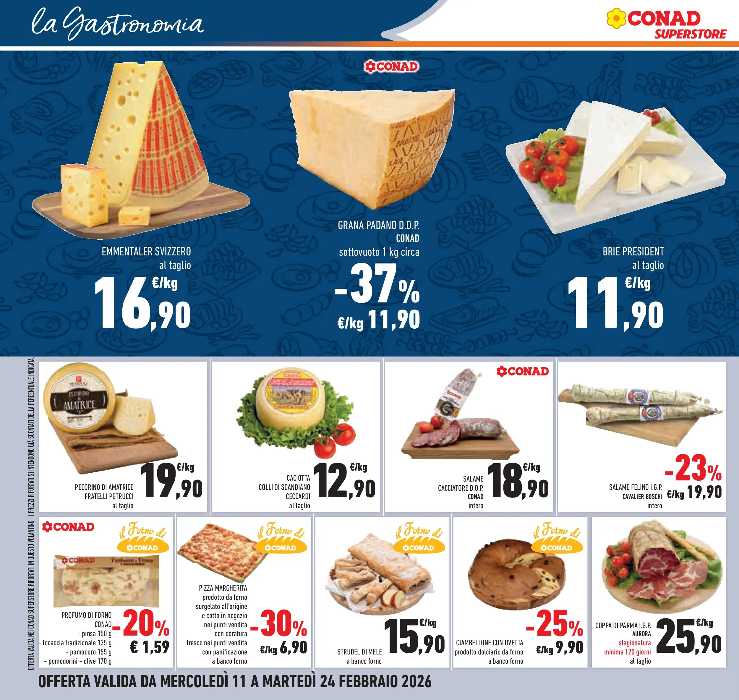 Volantino Conad dal 11/02/2026 > Anteprima | Pagina: 18 | Prodotti: Pizza, Grana Padano, Forno, Pecorino