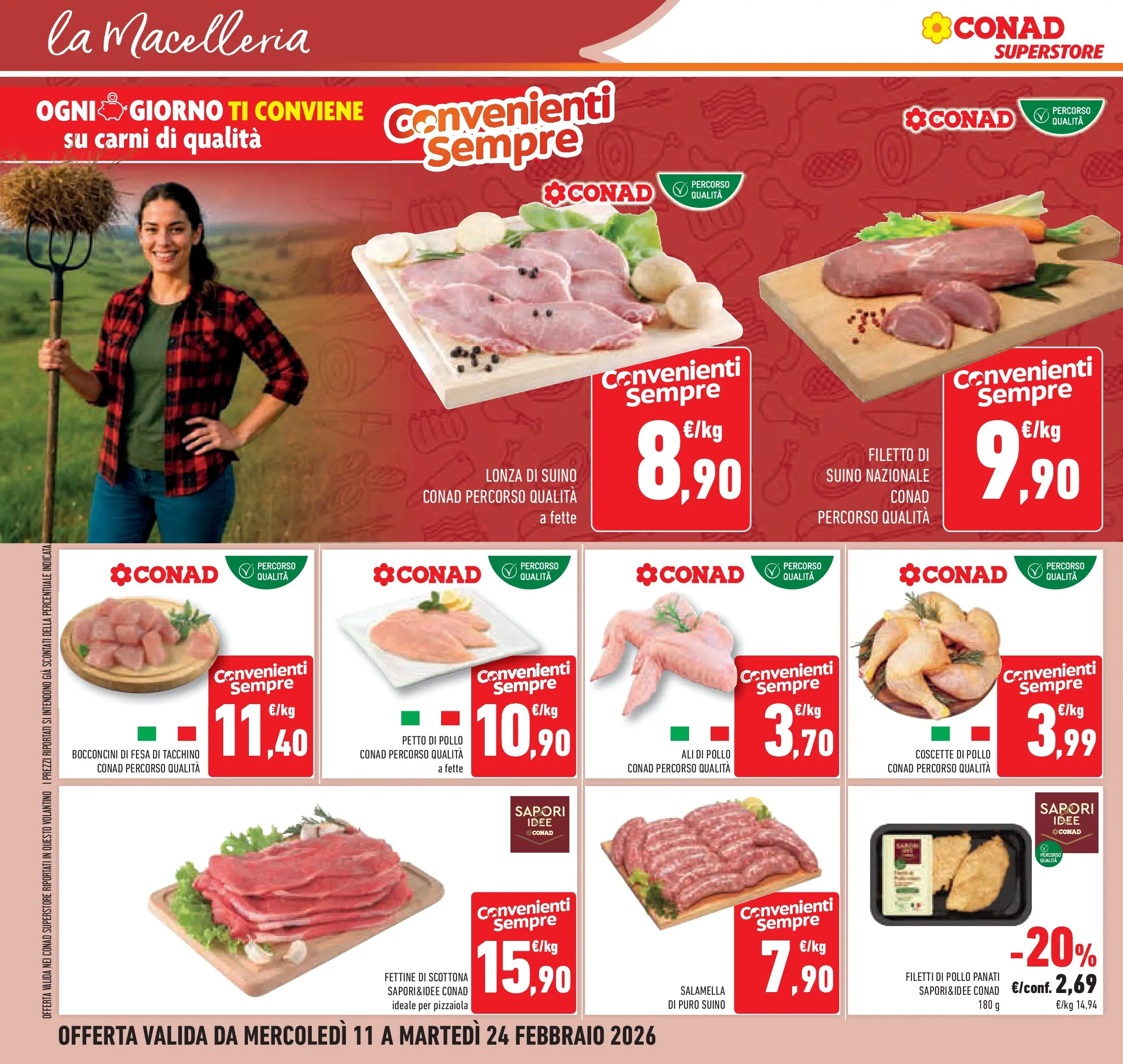 Volantino Conad dal 11/02/2026 > Anteprima | Pagina: 18 | Prodotti: Salamella, Pollo, Suino, Tacchino