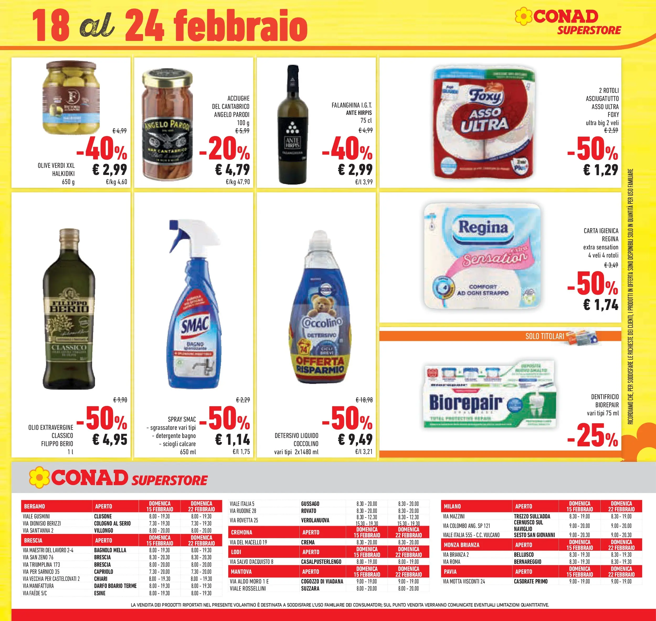 Volantino Conad dal 11/02/2026 > Anteprima | Pagina: 47 | Prodotti: Detergente, Olio, Olive, Asciugatutto