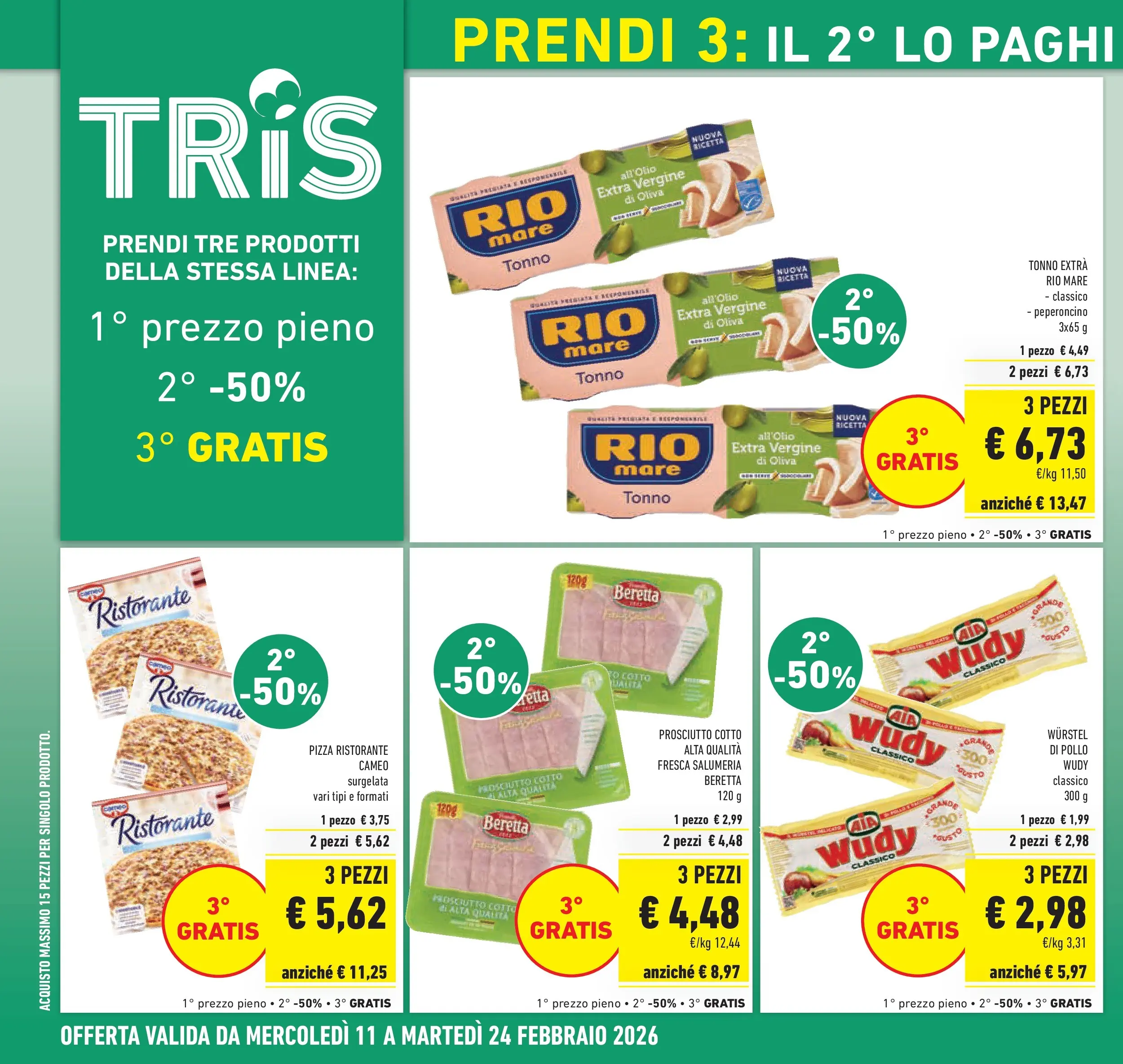 Volantino Conad dal 11/02/2026 > Anteprima | Pagina: 4 | Prodotti: Pollo, Prosciutto, Wurstel, Peperoncino