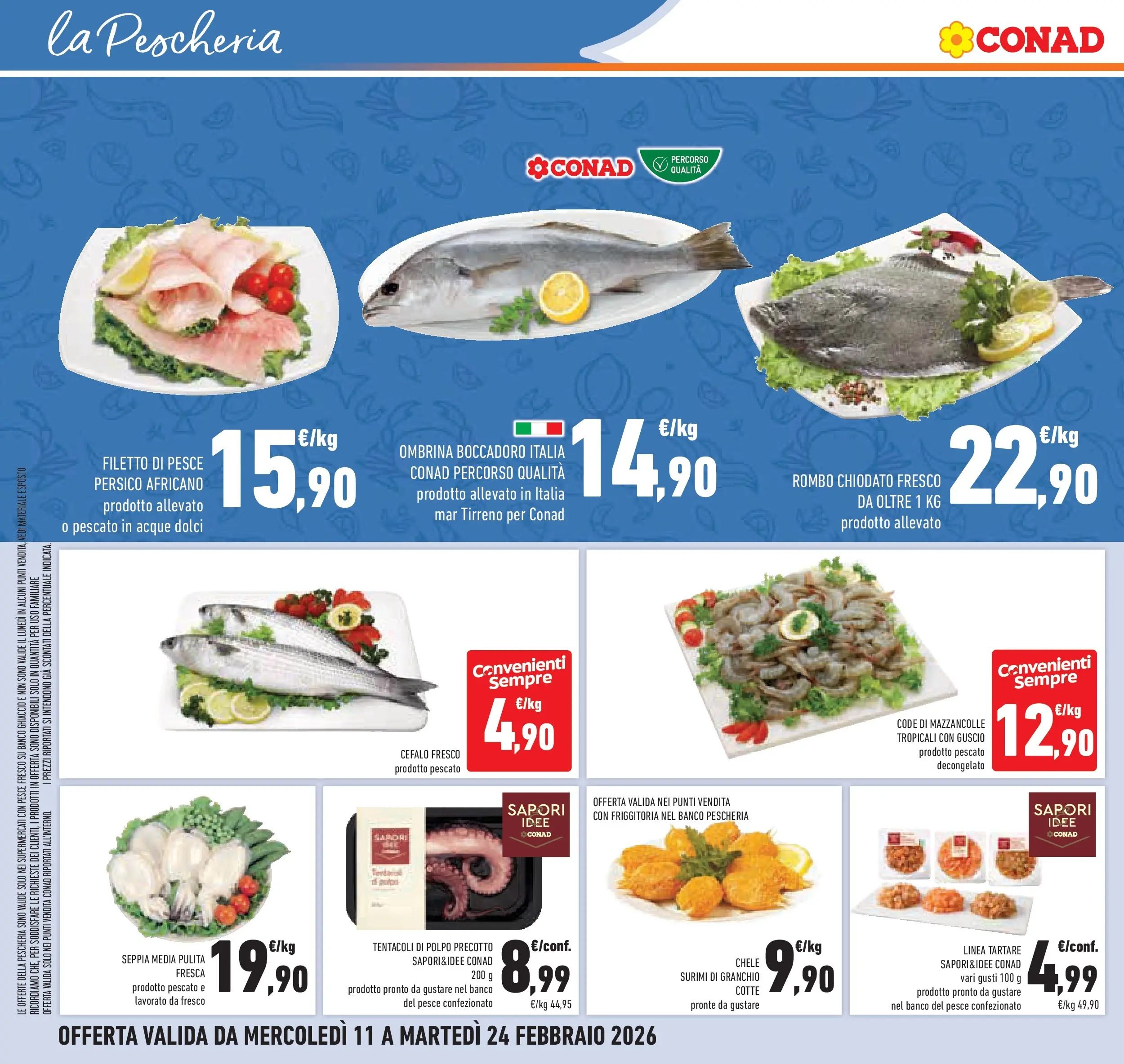 Volantino Conad dal 11/02/2026 > Anteprima | Pagina: 18 | Prodotti: Pesce, Surimi, Polpo, Mazzancolle