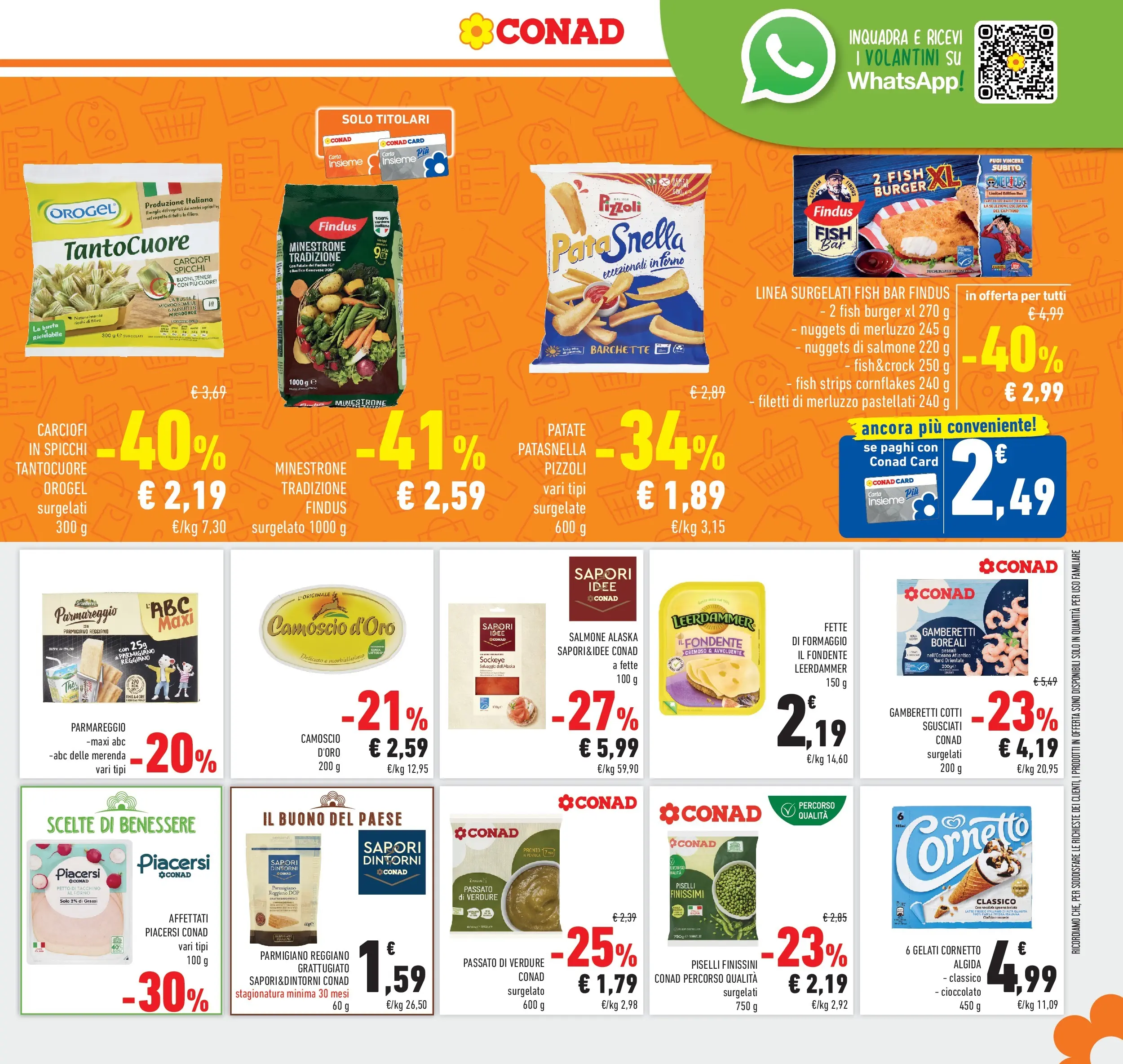 Volantino Conad dal 11/02/2026 > Anteprima | Pagina: 21 | Prodotti: Cornetto, Carciofi, Piselli, Gamberetti