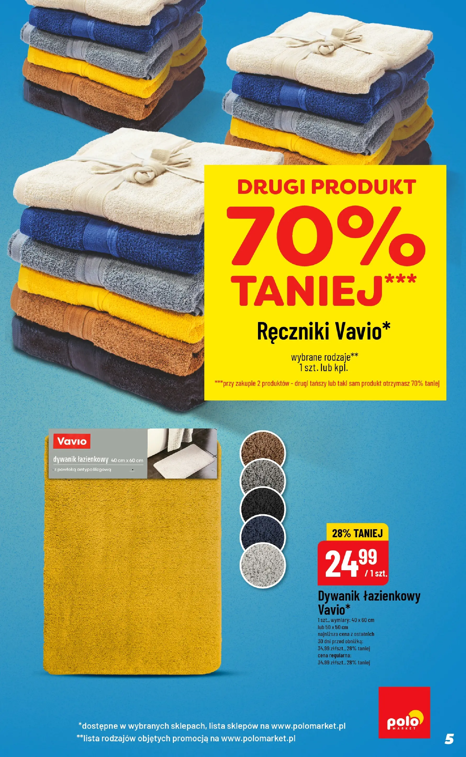 Nowa POLOmarket gazetka od jutra 11.02.2026 (PDF) | Strona: 5 | Produkty: Dywanik łazienkowy