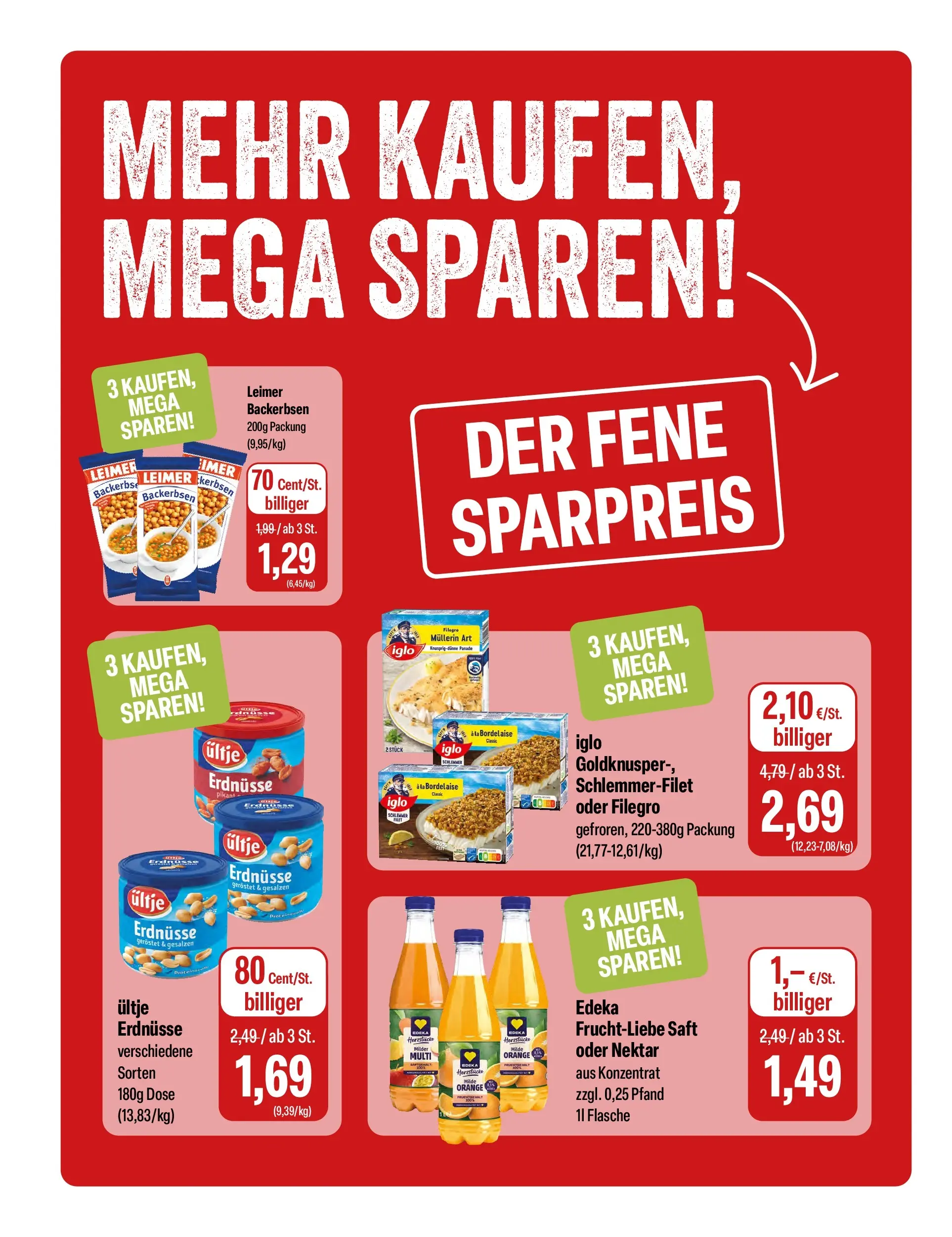 Feneberg - Feneberg: Aktuelle Angebote (ab 19.02.2026) zum Blättern | Seite: 10 | Produkte: Erdnüsse, Iglo, Saft