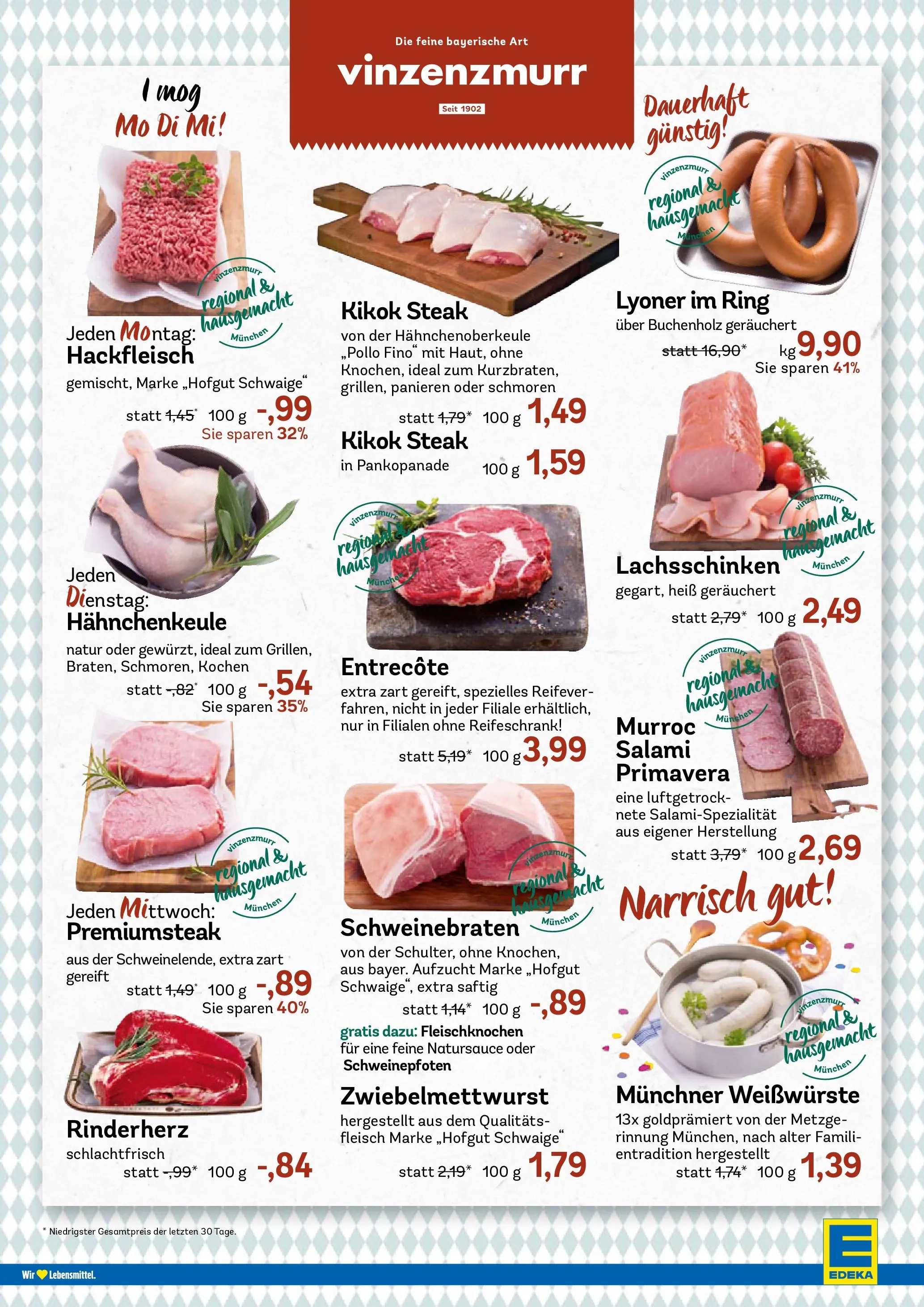 Edeka prospekt München	 (ab 16.02.2026) » Angebote Online | Seite: 4 | Produkte: Entrecote, Salami, Fleisch, Hackfleisch