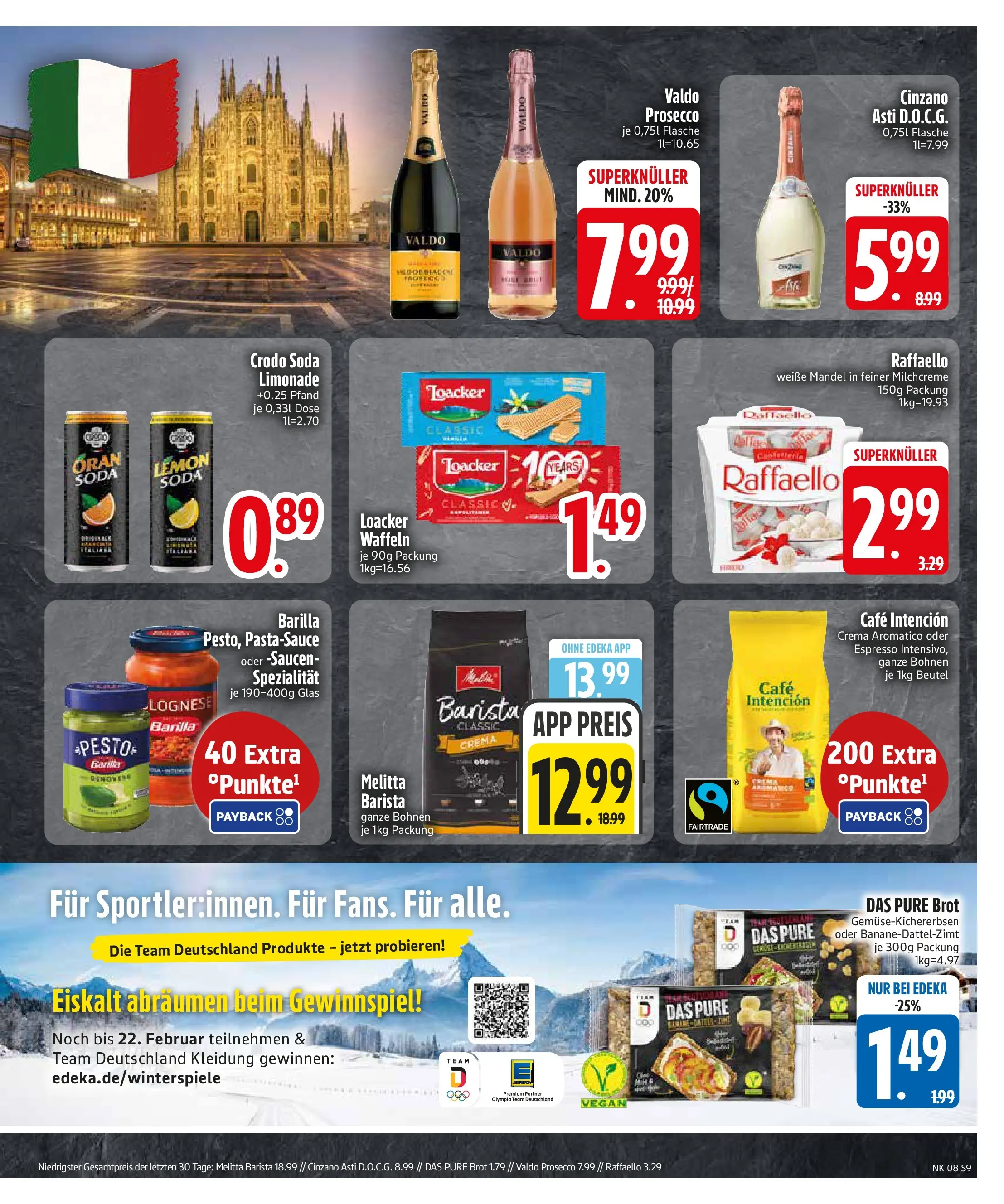 Edeka prospekt Altmannstein	 (ab 16.02.2026) » Angebote Online | Seite: 9 | Produkte: Barilla, Waffeln, Prosecco, Pasta