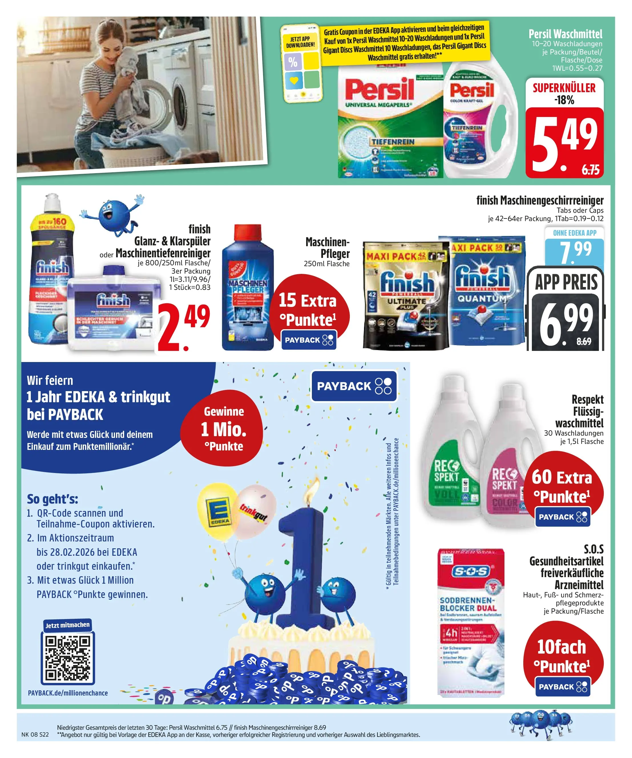Edeka prospekt Altmannstein	 (ab 16.02.2026) » Angebote Online | Seite: 22 | Produkte: Finish, Waschmittel, Klarspüler, Persil