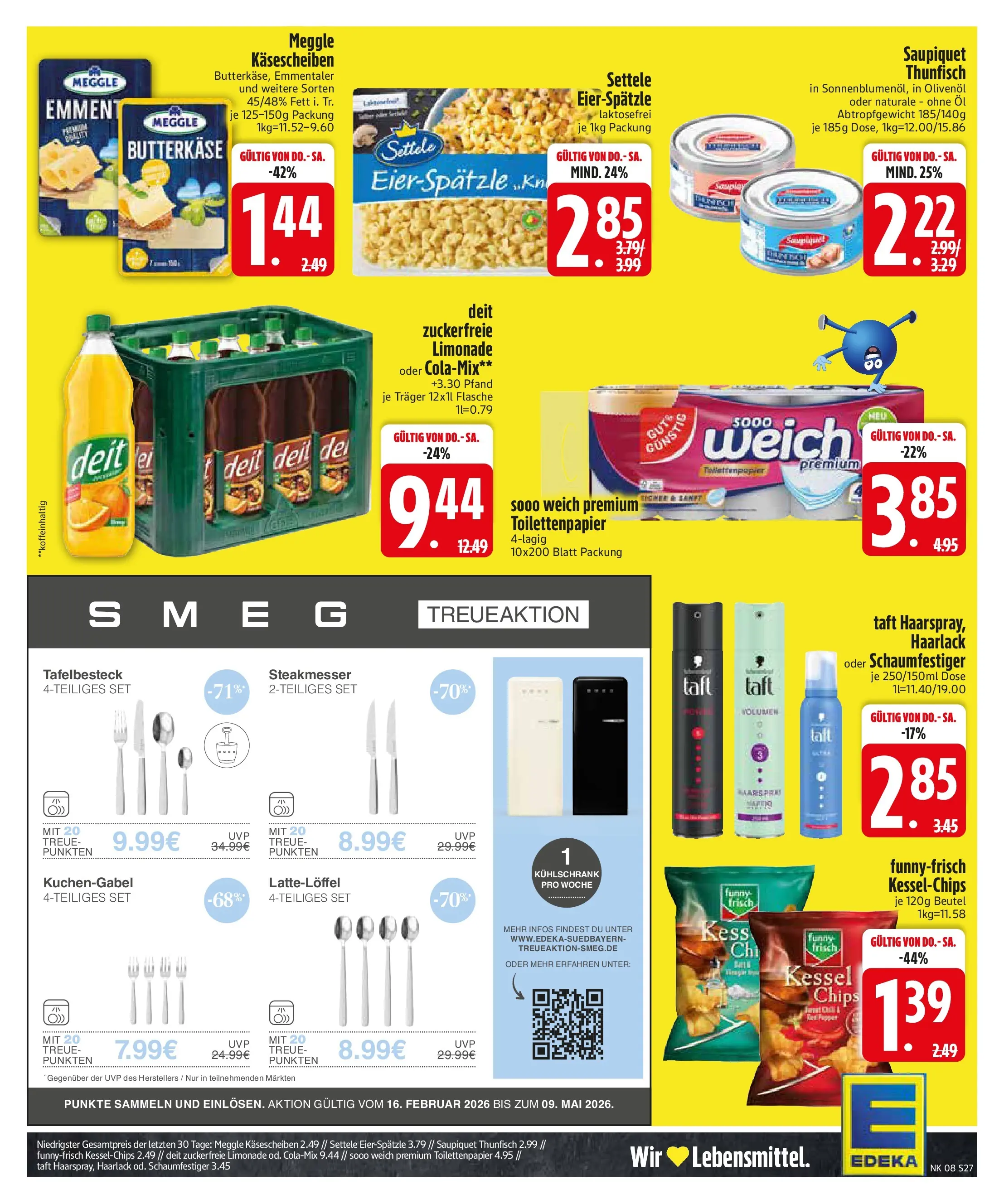 Edeka prospekt Altmannstein	 (ab 16.02.2026) » Angebote Online | Seite: 27 | Produkte: Kühlschrank, Limonade, Steak, Chips