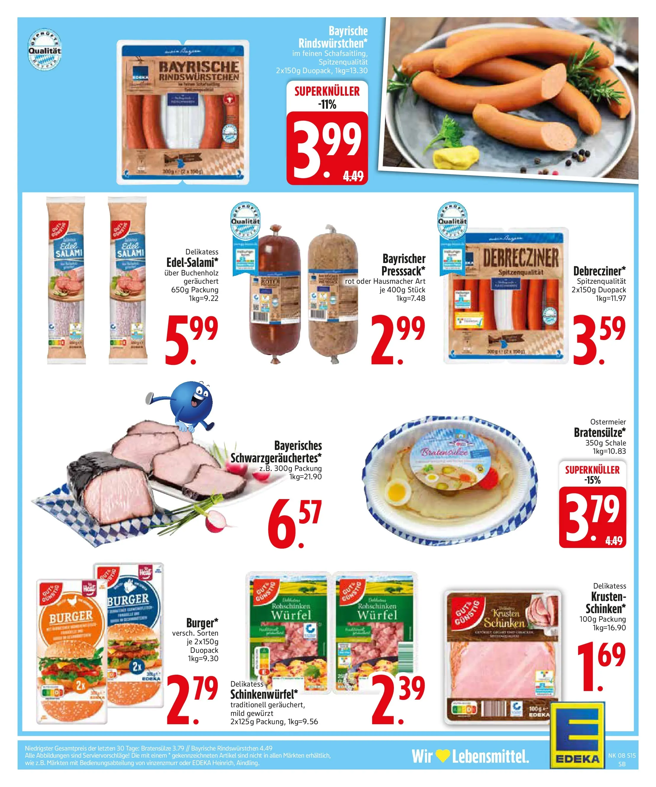 Edeka prospekt München	 (ab 16.02.2026) » Angebote Online | Seite: 15 | Produkte: Burger, Salami, Schinken