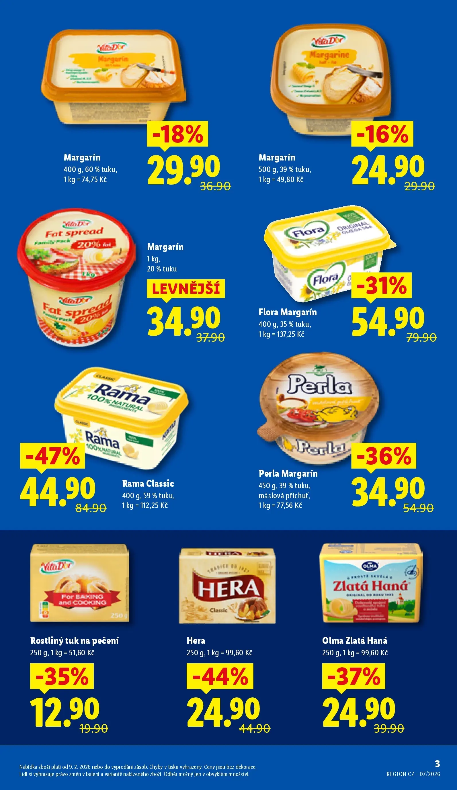 Lidl leták od 11.02.2026 - Nový akční leták | Strana: 3 | Produkty: Hera, Rama, Zlatá Hana, Perla