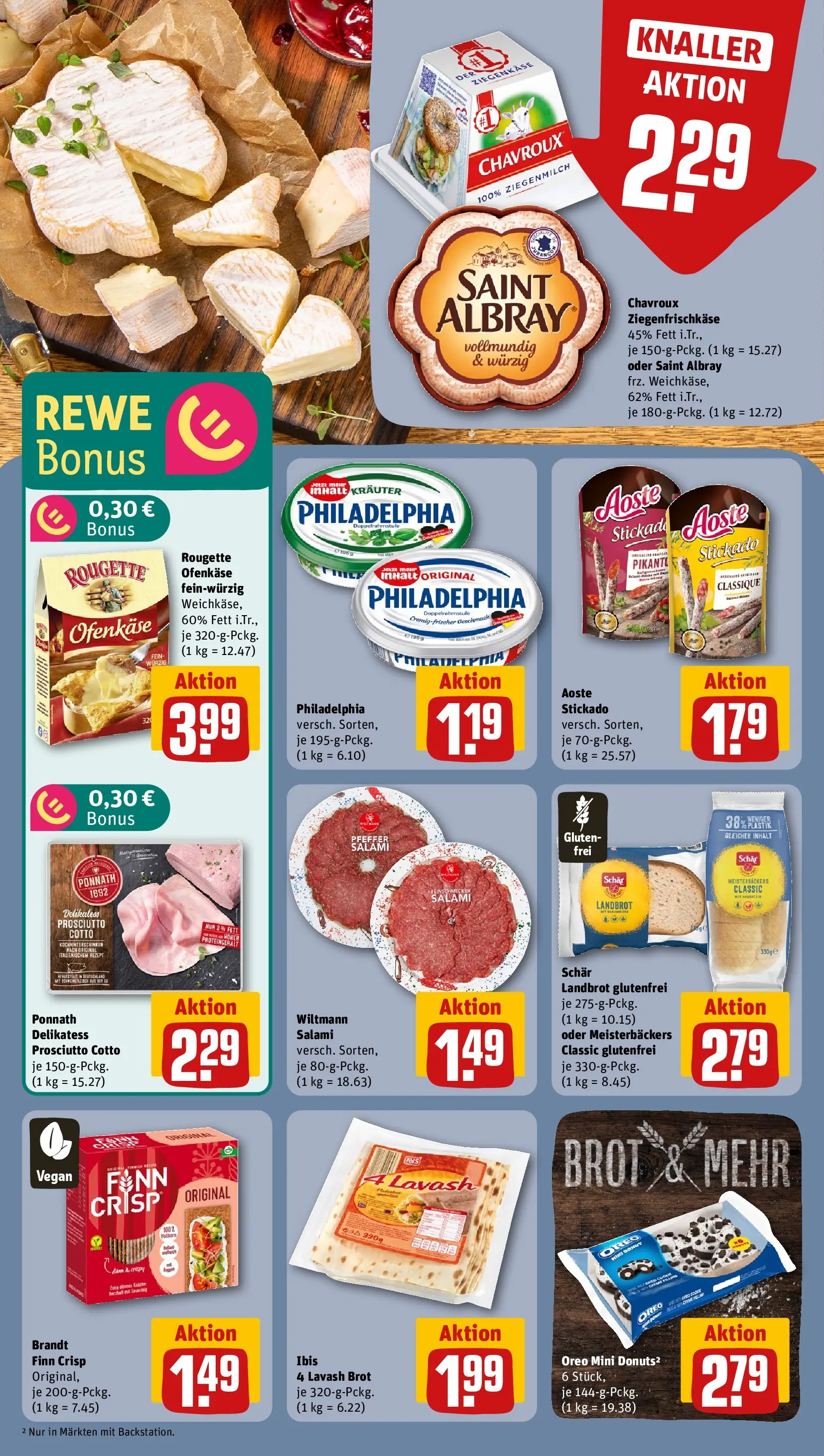 REWE Prospekt ab 15.02.2026 zum Blättern » Angebote | Seite: 14 | Produkte: Rougette ofenkase, Donuts, Brot, Salami