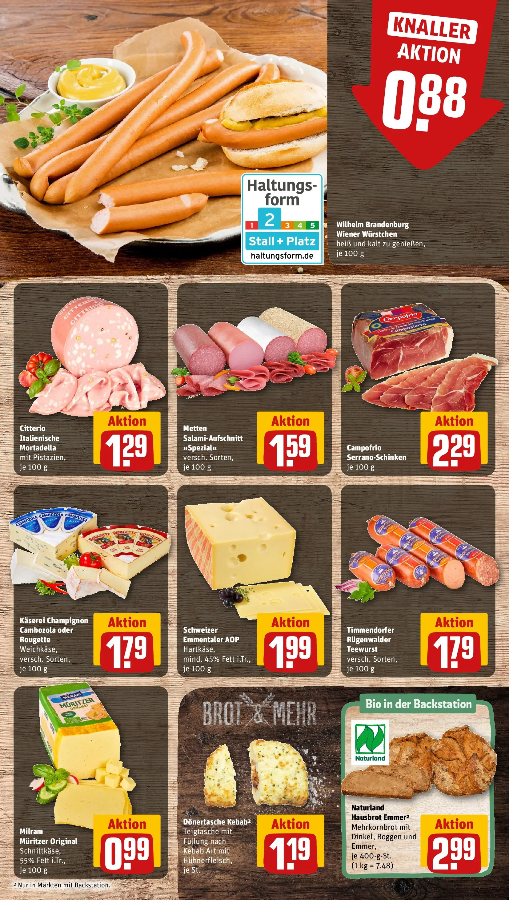 REWE Prospekt ab 16.02.2026 zum Blättern » Angebote | Seite: 13 | Produkte: Wiener wurstchen, Milram, Brot, Salami