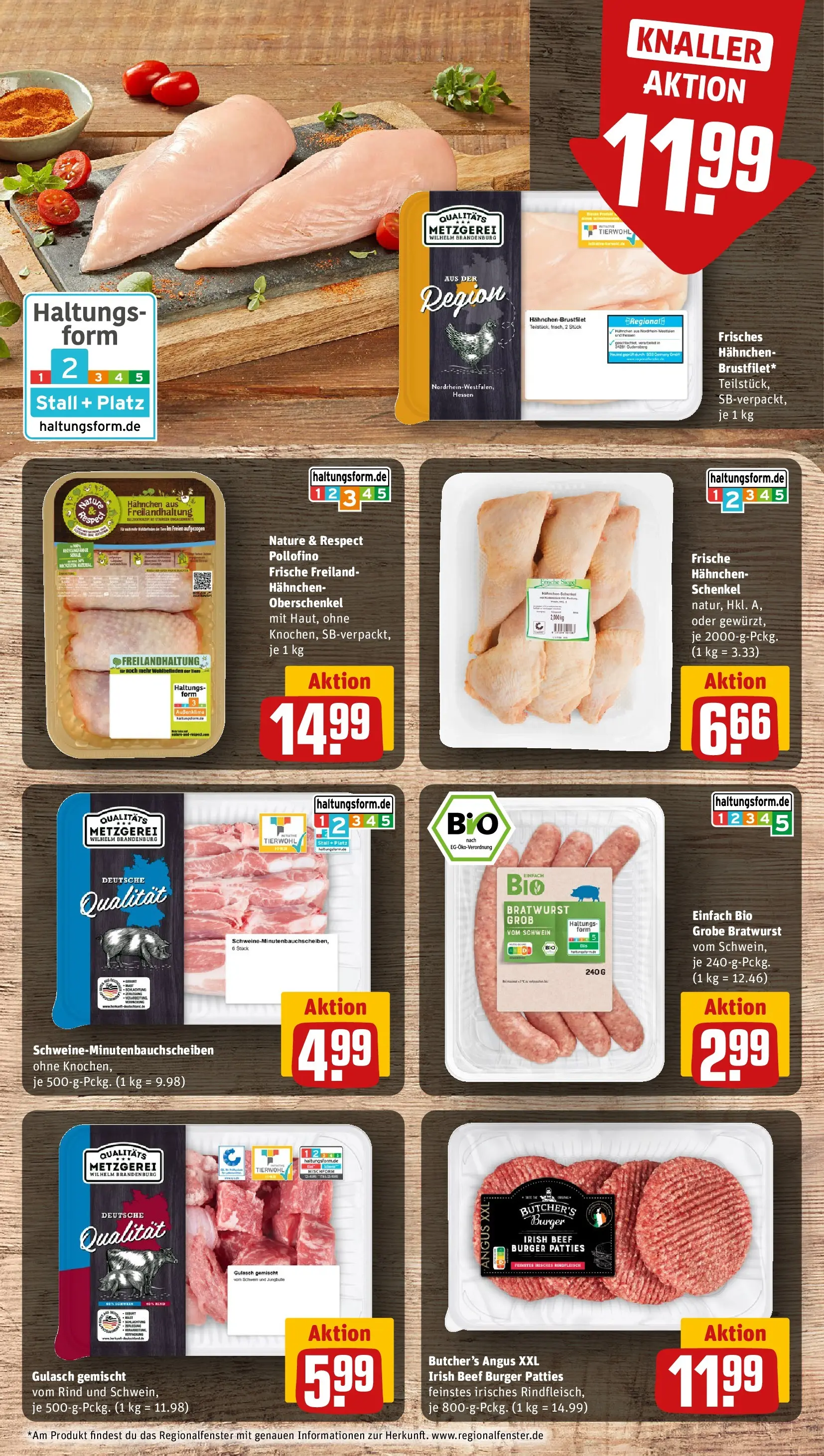 REWE Prospekt ab 16.02.2026 zum Blättern » Angebote | Seite: 14 | Produkte: Hahnchen, Bratwurst, Burger, Gulasch