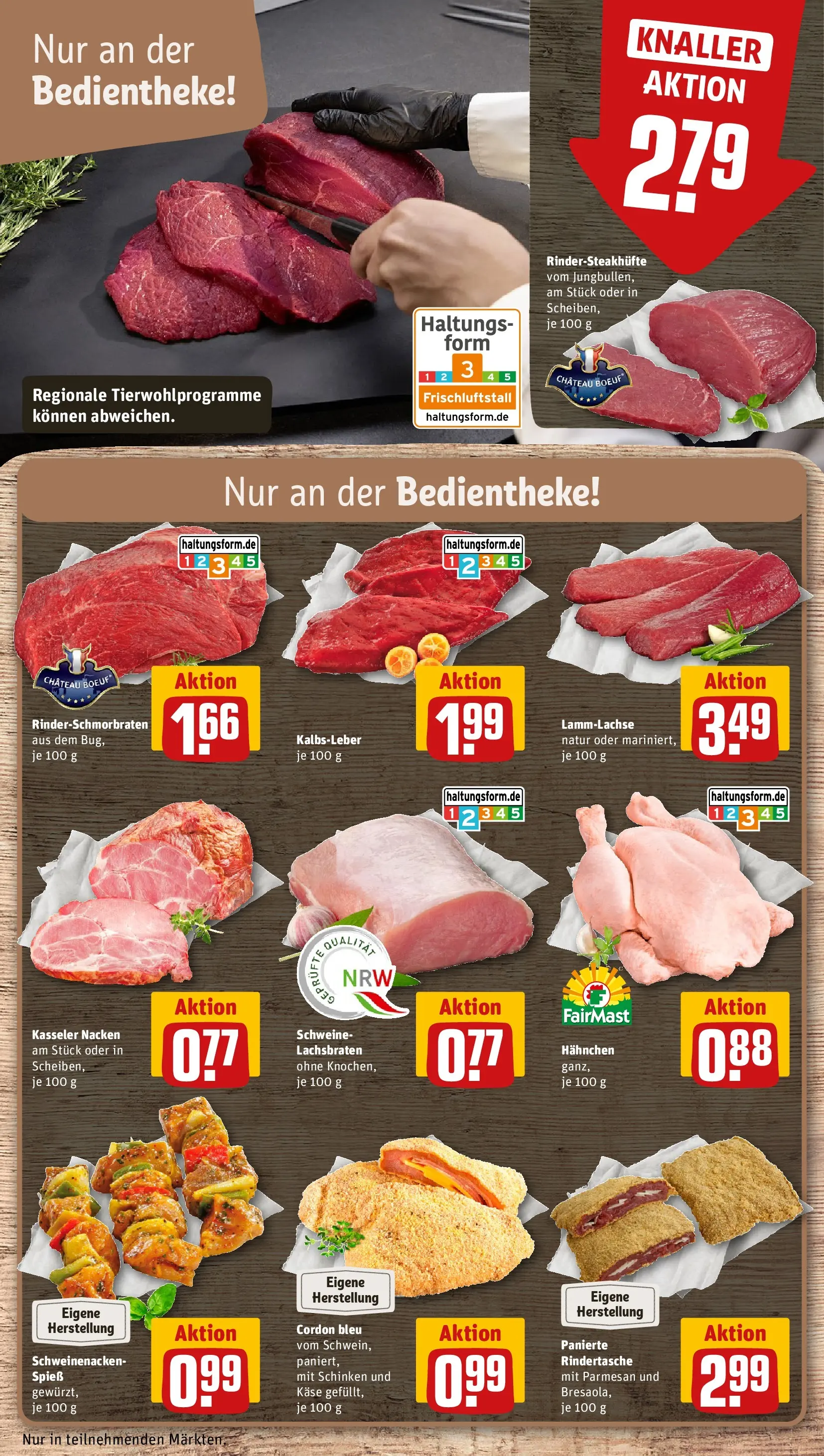 REWE Prospekt ab 16.02.2026 zum Blättern » Angebote | Seite: 16 | Produkte: Käse, Schweinenacken, Schinken, Steak