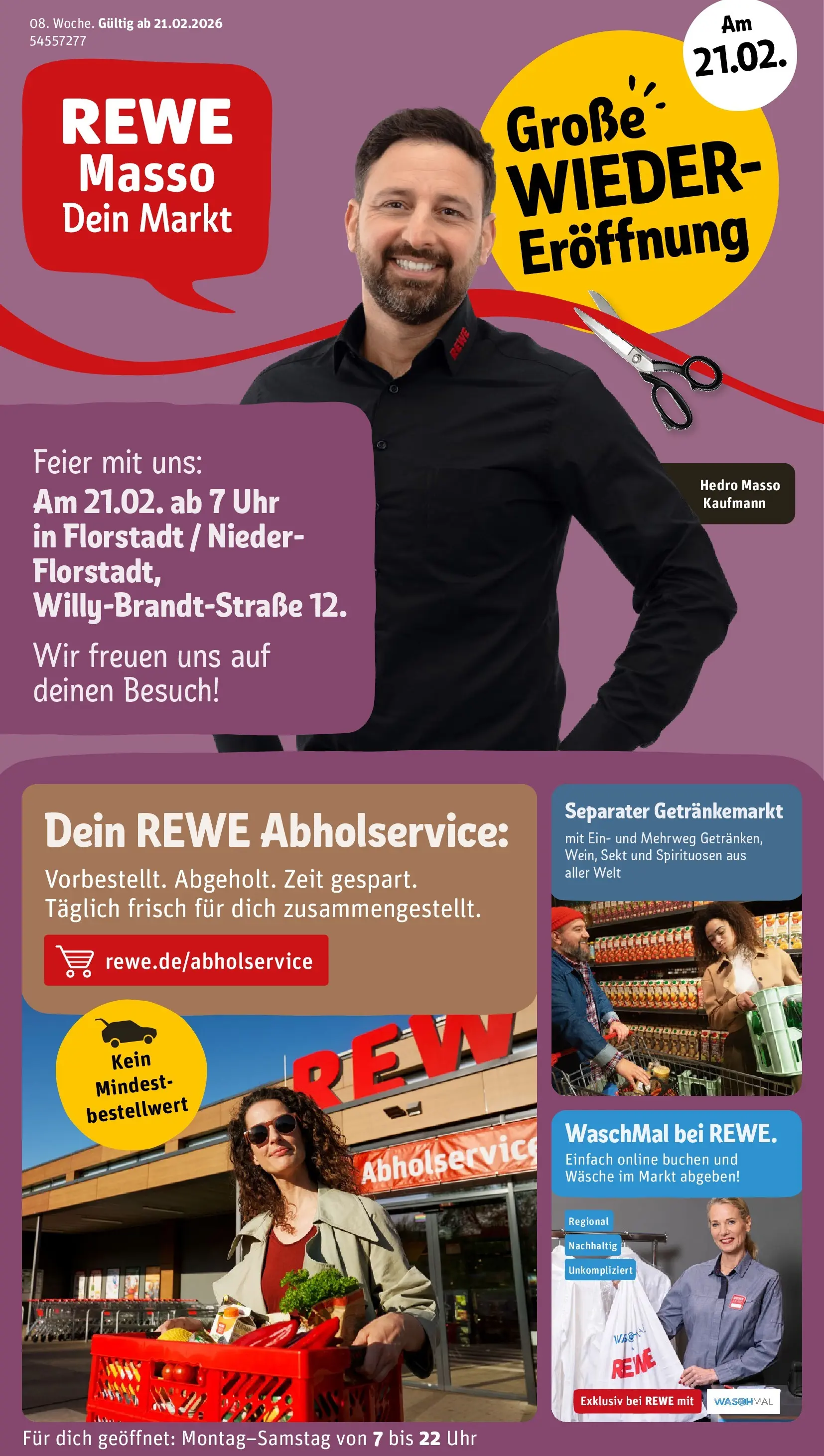 REWE Prospekt ab 16.02.2026 zum Blättern » Angebote | Seite: 1 | Produkte: Sekt, Uhr