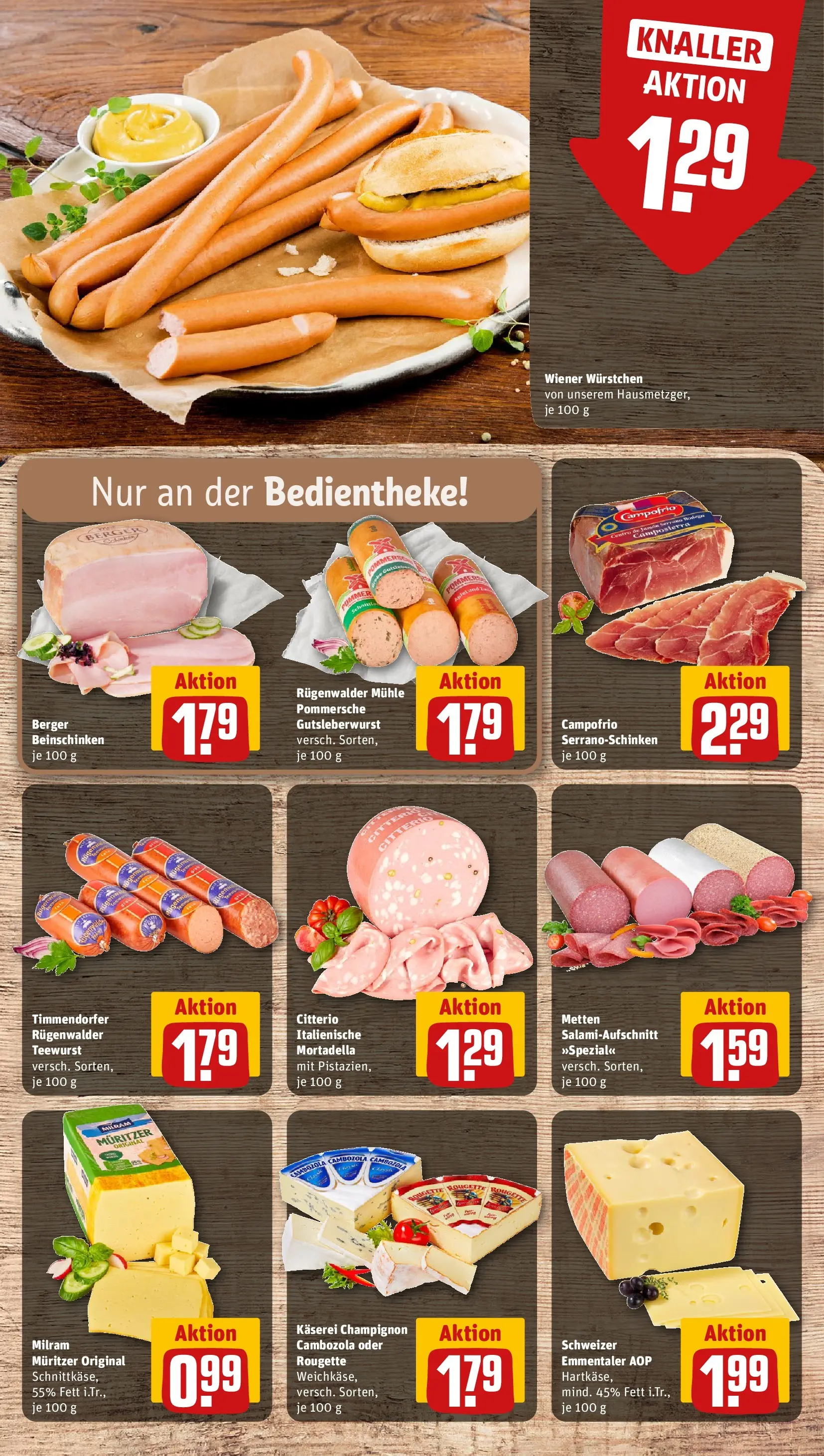 REWE Prospekt ab 16.02.2026 zum Blättern » Angebote | Seite: 15 | Produkte: Mühle, Wiener wurstchen, Milram, Salami