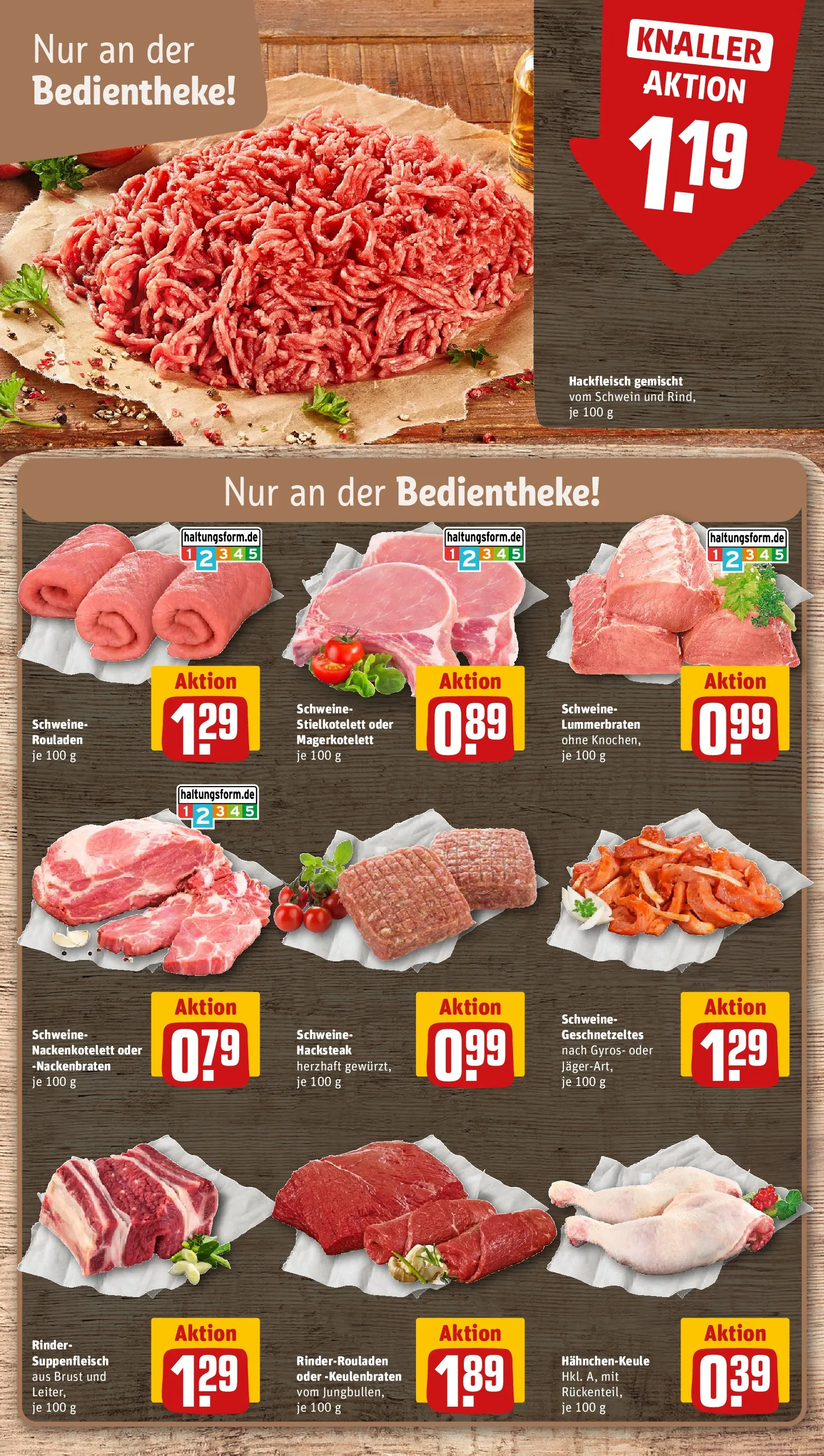 REWE Prospekt ab 16.02.2026 zum Blättern » Angebote | Seite: 14 | Produkte: Rinderrouladen, Suppenfleisch, Steak, Hackfleisch