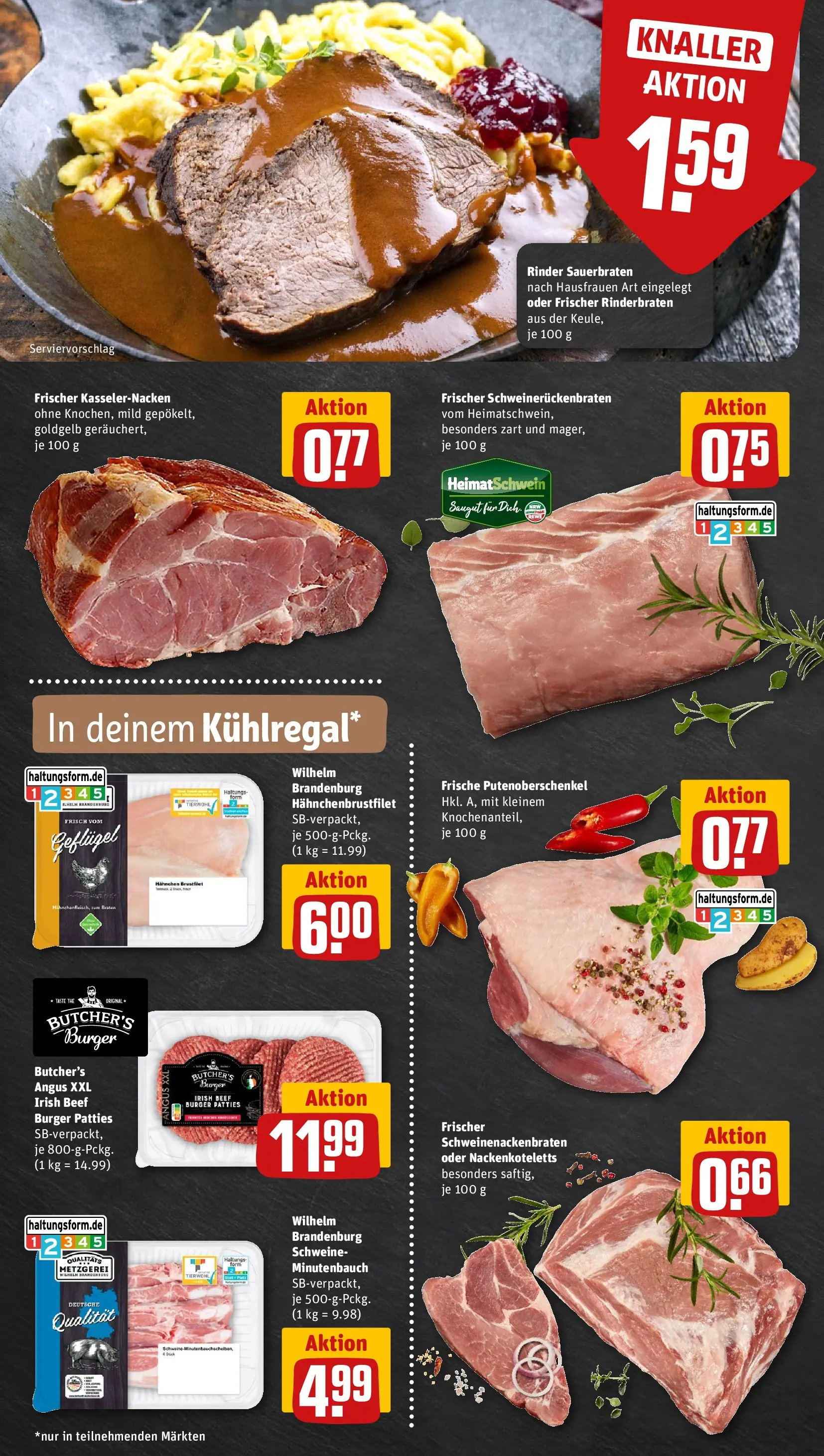 REWE Prospekt ab 16.02.2026 zum Blättern » Angebote | Seite: 8 | Produkte: Rinderbraten, Hahnchen, Burger