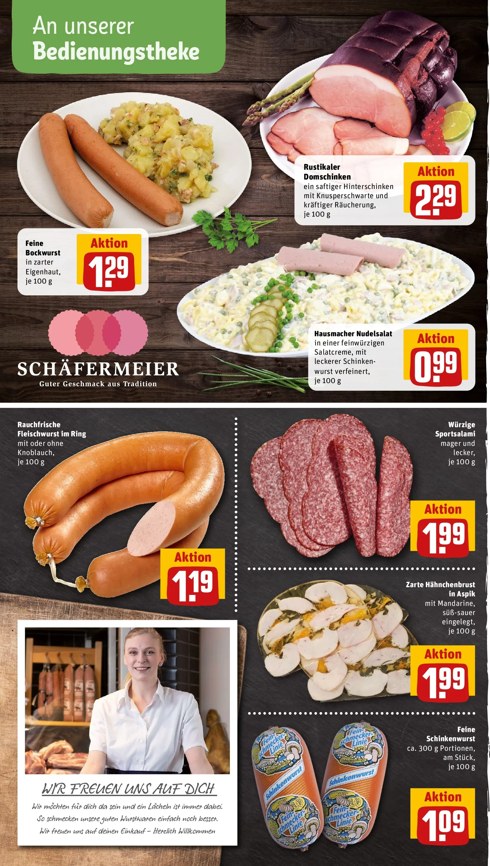 REWE Prospekt ab 16.02.2026 zum Blättern » Angebote | Seite: 10 | Produkte: Wurst, Pasta, Salami, Hahnchenbrust