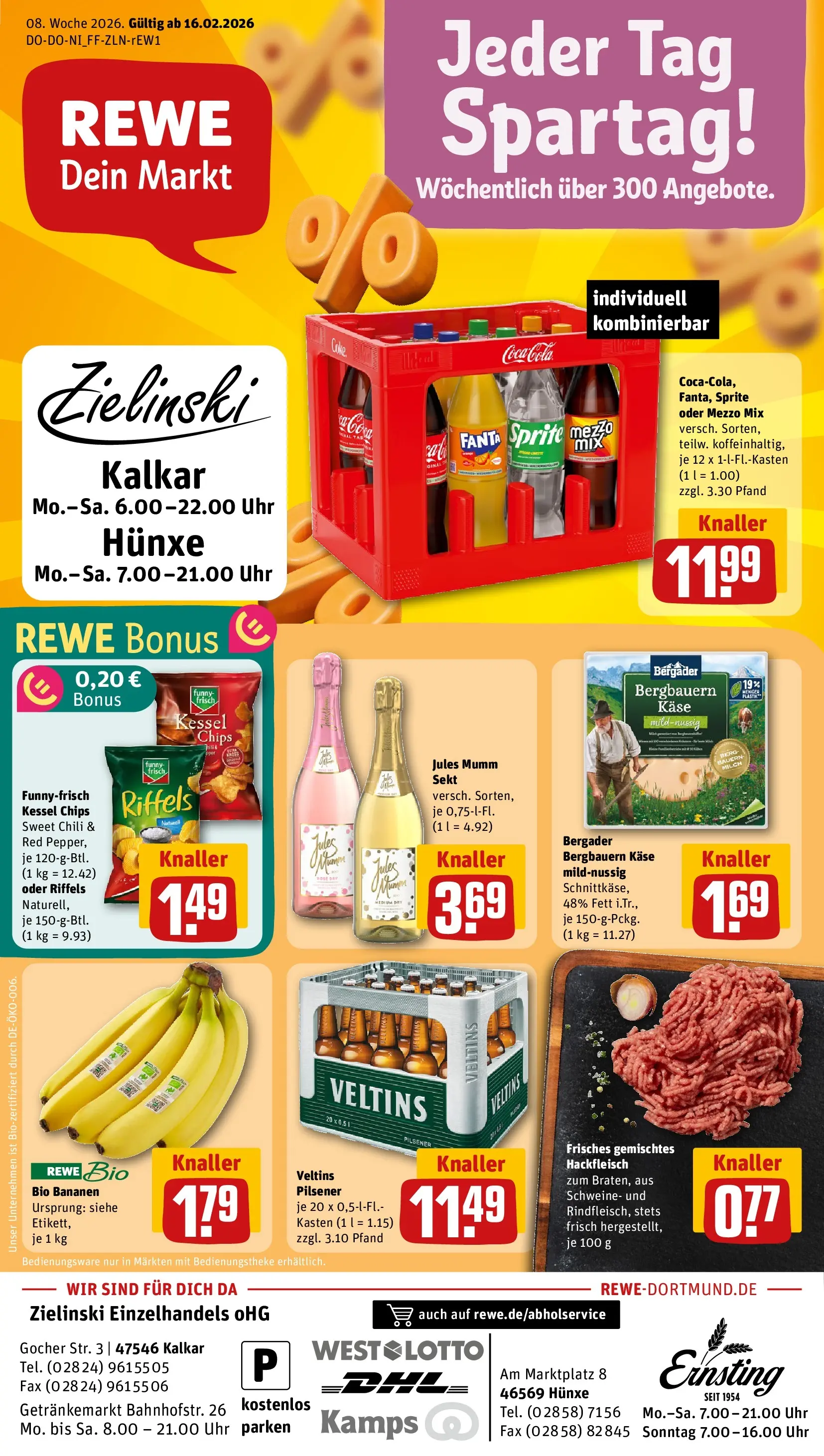 REWE Prospekt ab 16.02.2026 zum Blättern » Angebote | Seite: 1 | Produkte: Mumm sekt, Käse, Jules mumm, Chili