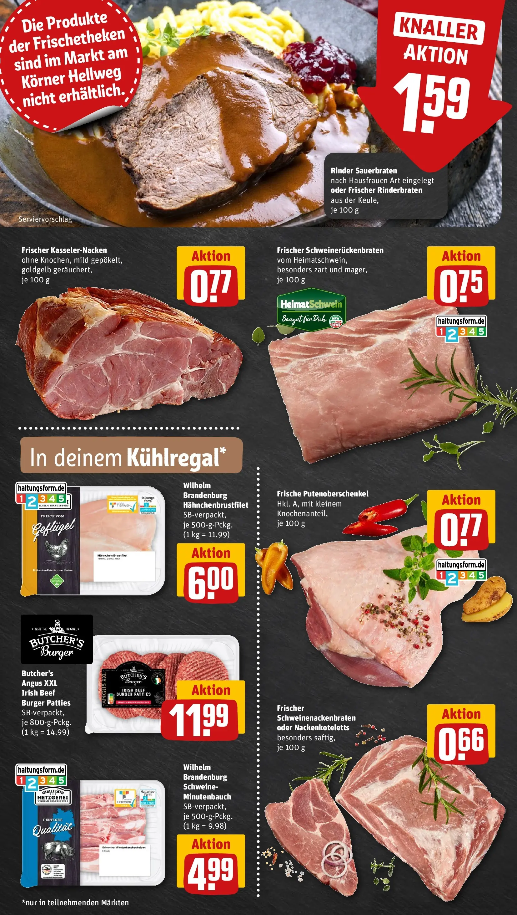 REWE Prospekt ab 16.02.2026 zum Blättern » Angebote | Seite: 8 | Produkte: Rinderbraten, Hahnchen, Burger