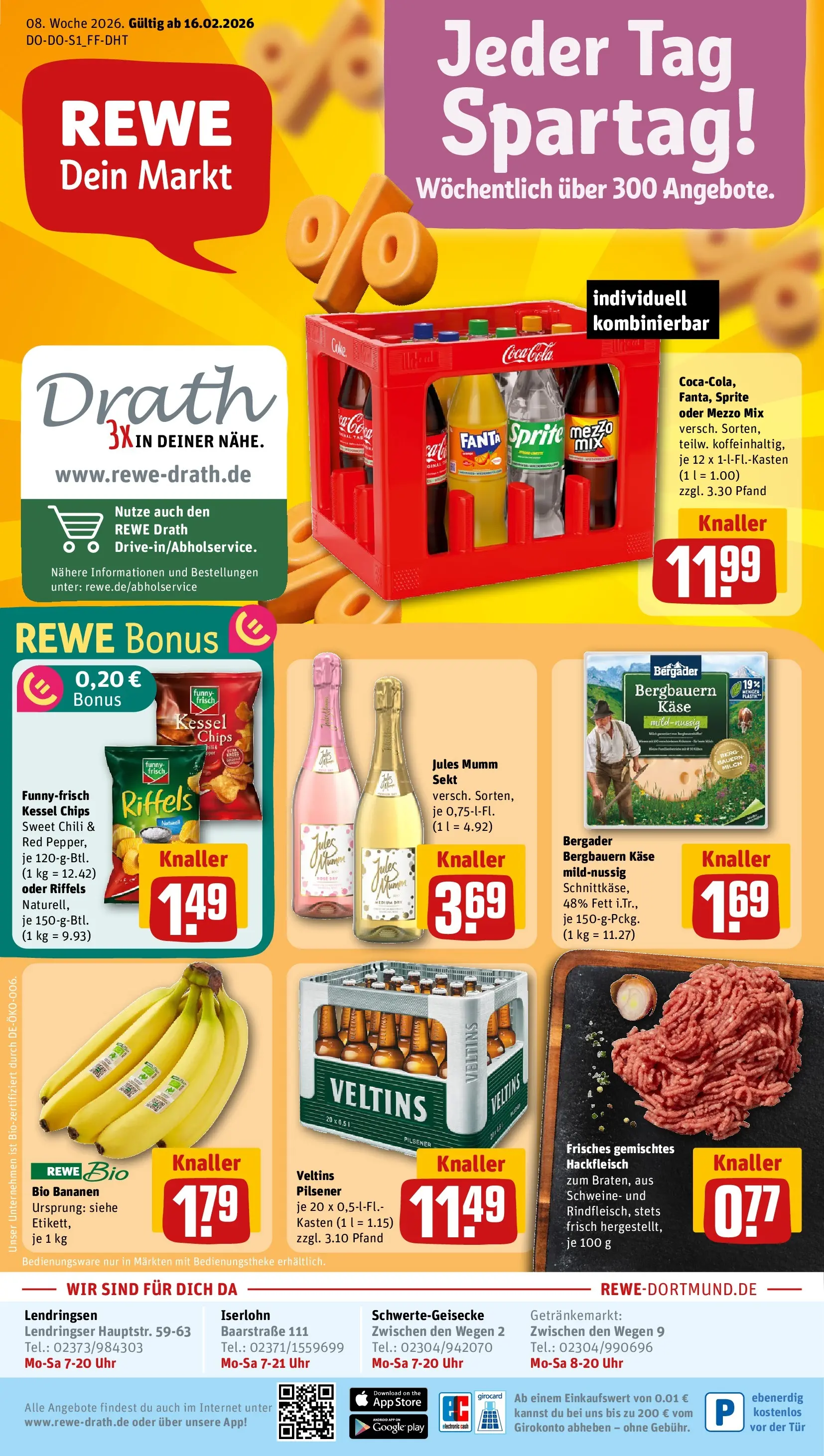 REWE Prospekt ab 16.02.2026 zum Blättern » Angebote | Seite: 1 | Produkte: Mumm sekt, Jules mumm, Chili, Uhr