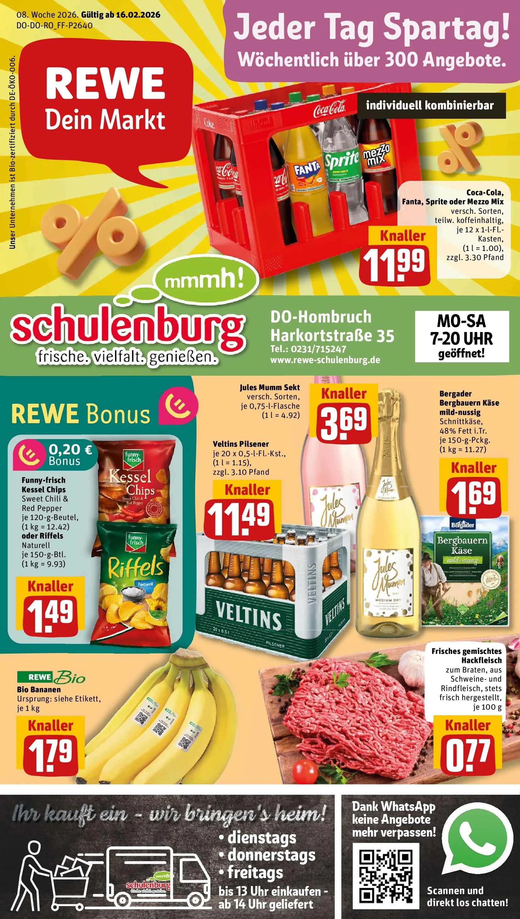 REWE Prospekt ab 16.02.2026 zum Blättern » Angebote | Seite: 1 | Produkte: Mezzo mix, Fanta, Sprite, Oder mezzo mix