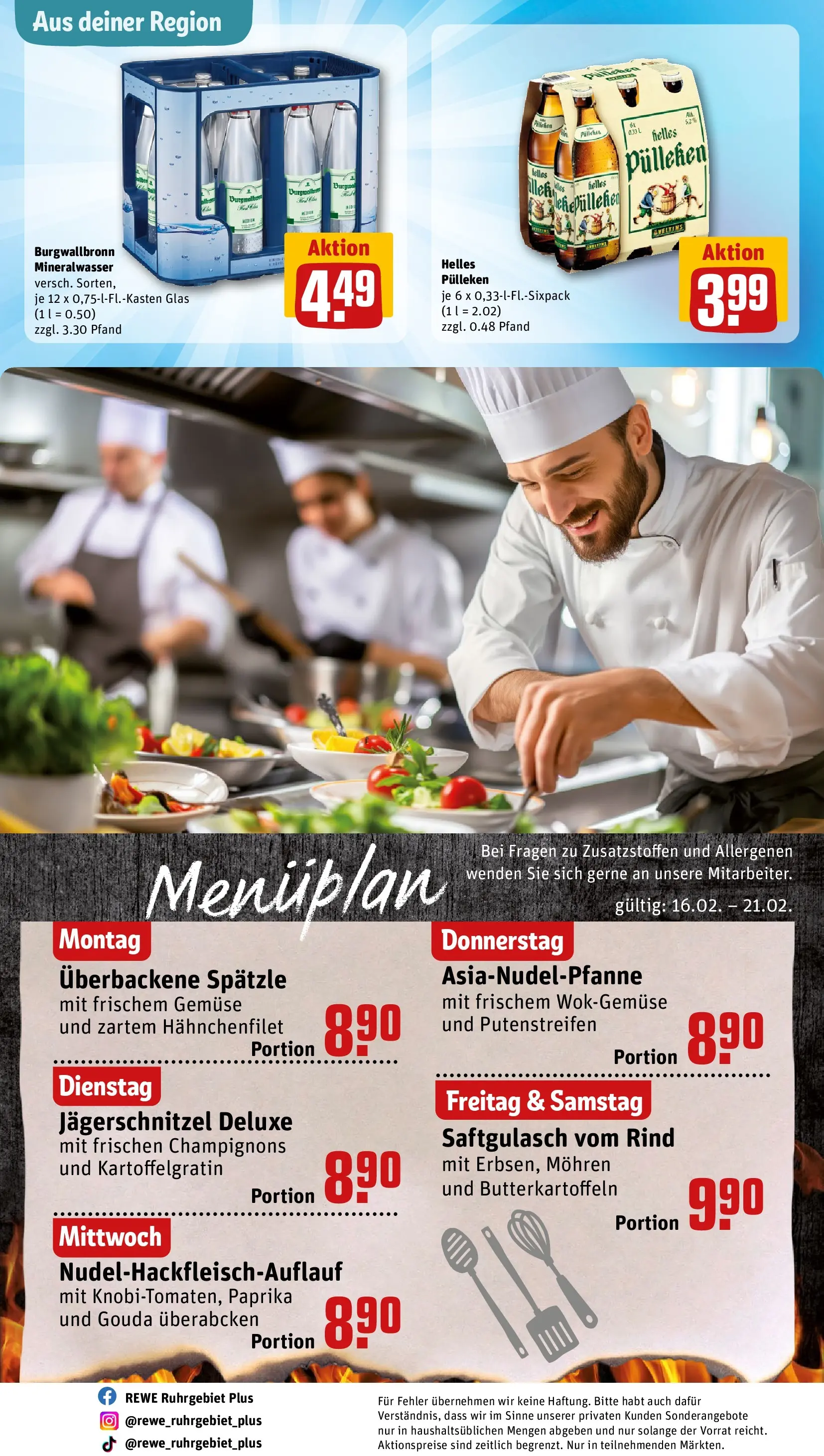 REWE Prospekt ab 16.02.2026 zum Blättern » Angebote | Seite: 30 | Produkte: Helles pulleken, Gouda, Gemüse, Paprika