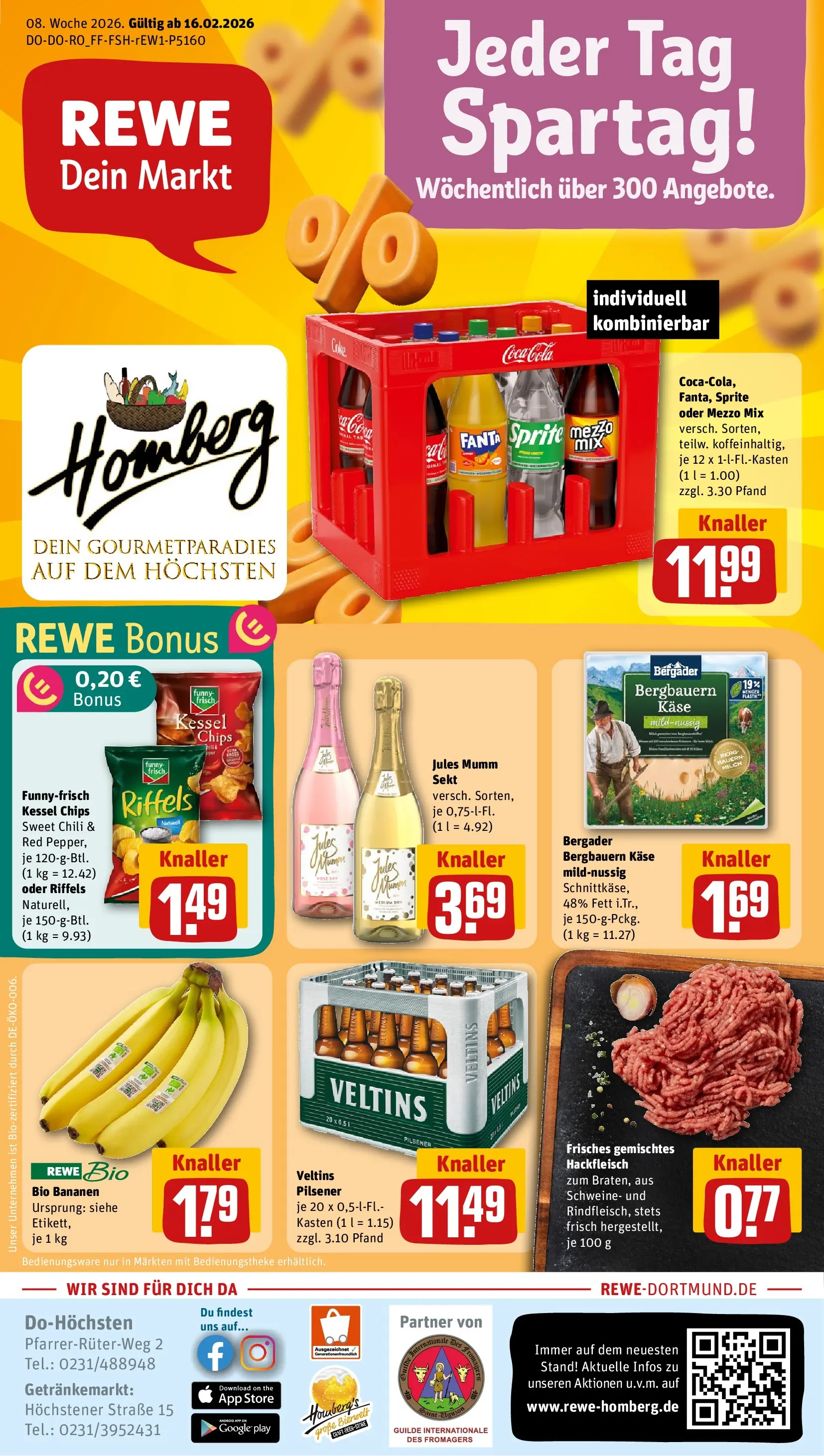 REWE Prospekt ab 16.02.2026 zum Blättern » Angebote | Seite: 1 | Produkte: Mumm sekt, Jules mumm, Chili, Oder mezzo mix