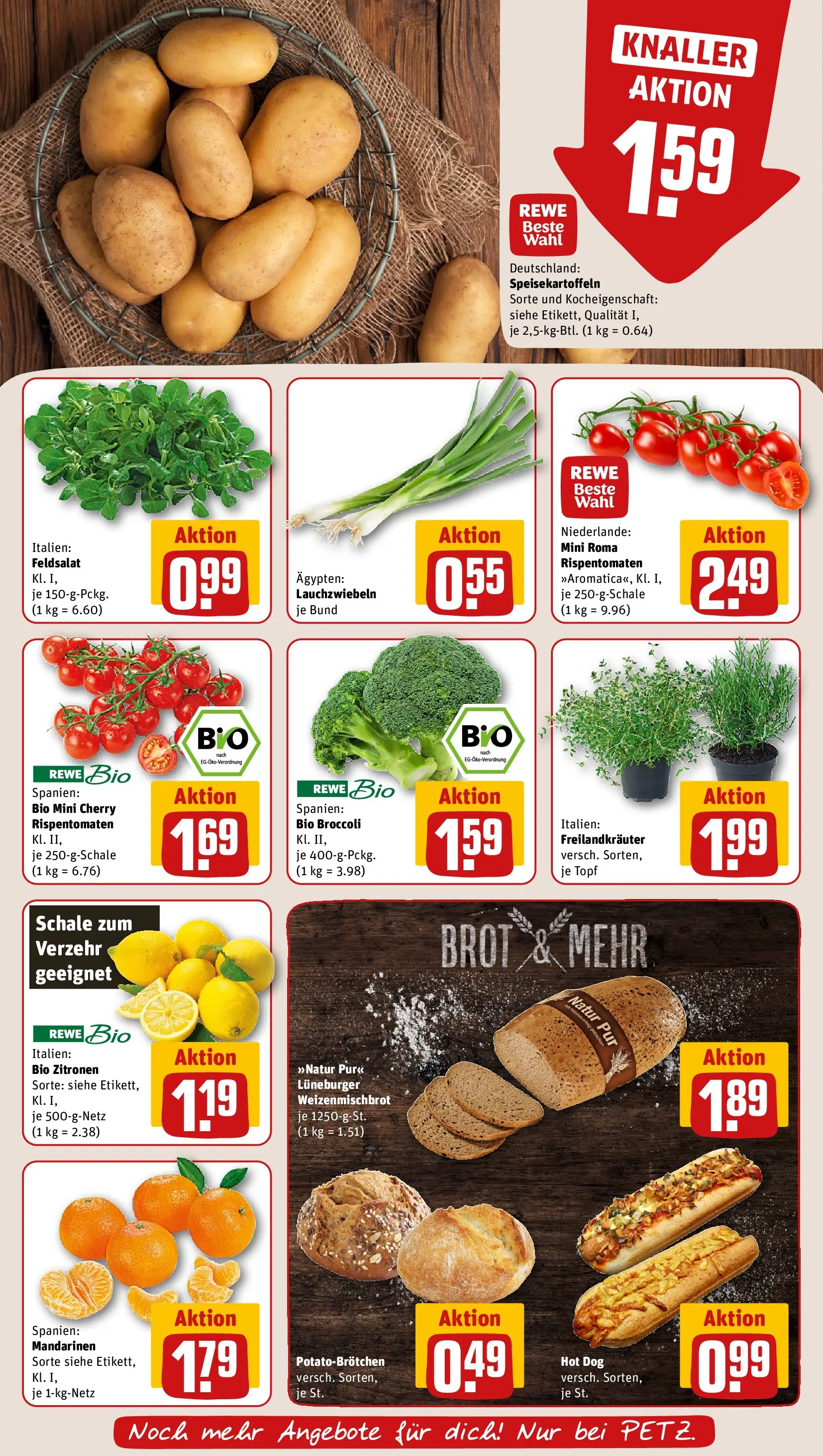 REWE Prospekt ab 16.02.2026 zum Blättern » Angebote | Seite: 9 | Produkte: Mandarinen, Brot, Zitronen