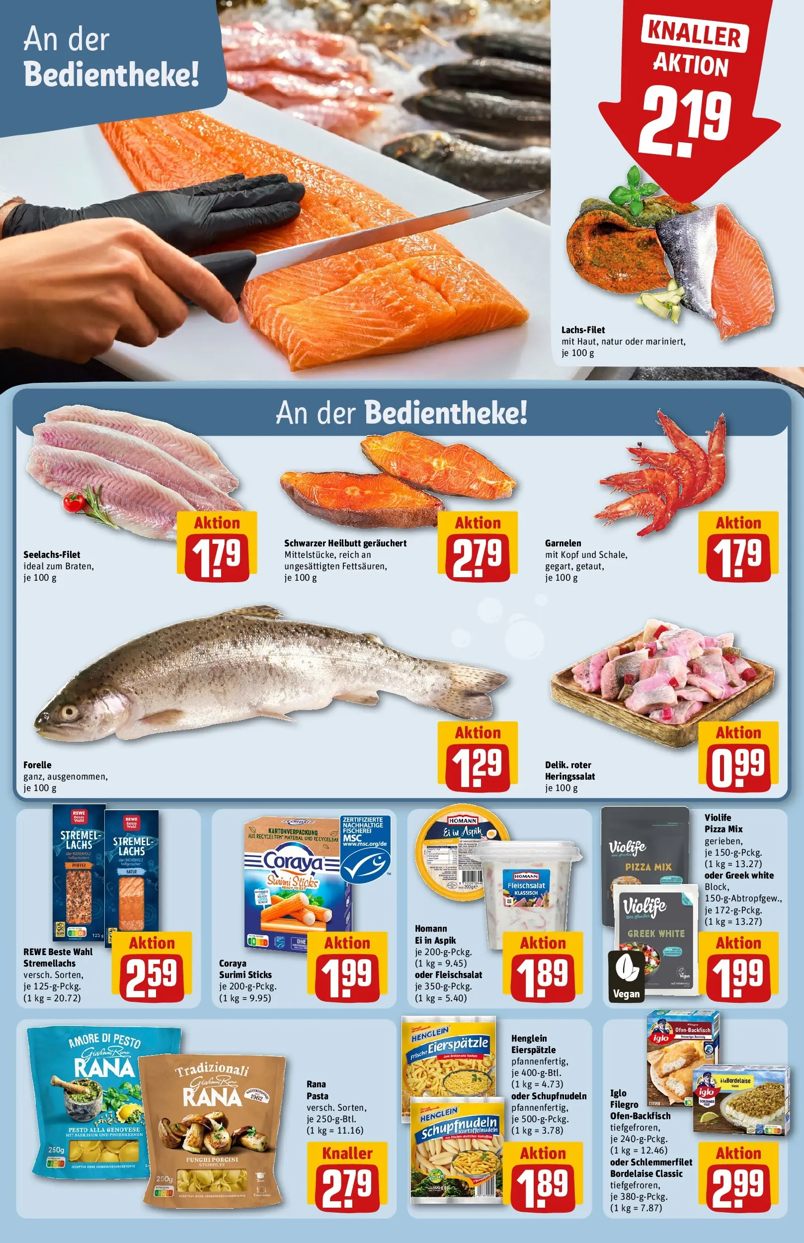REWE Prospekt ab 16.02.2026 zum Blättern » Angebote | Seite: 18 | Produkte: Iglo, Garnelen, Pfeffer, Pasta