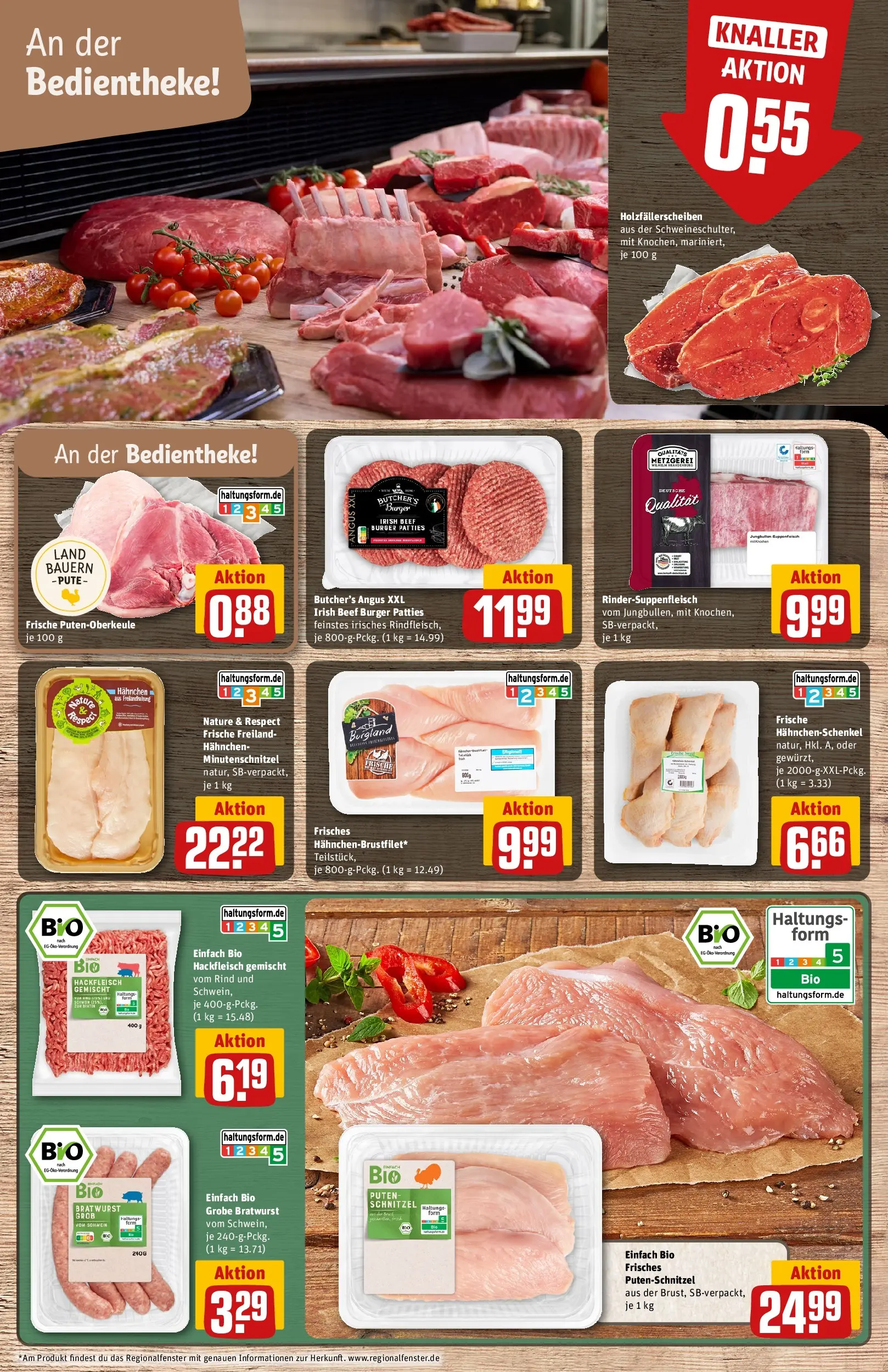 REWE Prospekt ab 16.02.2026 zum Blättern » Angebote | Seite: 12 | Produkte: Hahnchen, Hahnchenschenkel, Putenschnitzel, Hackfleisch