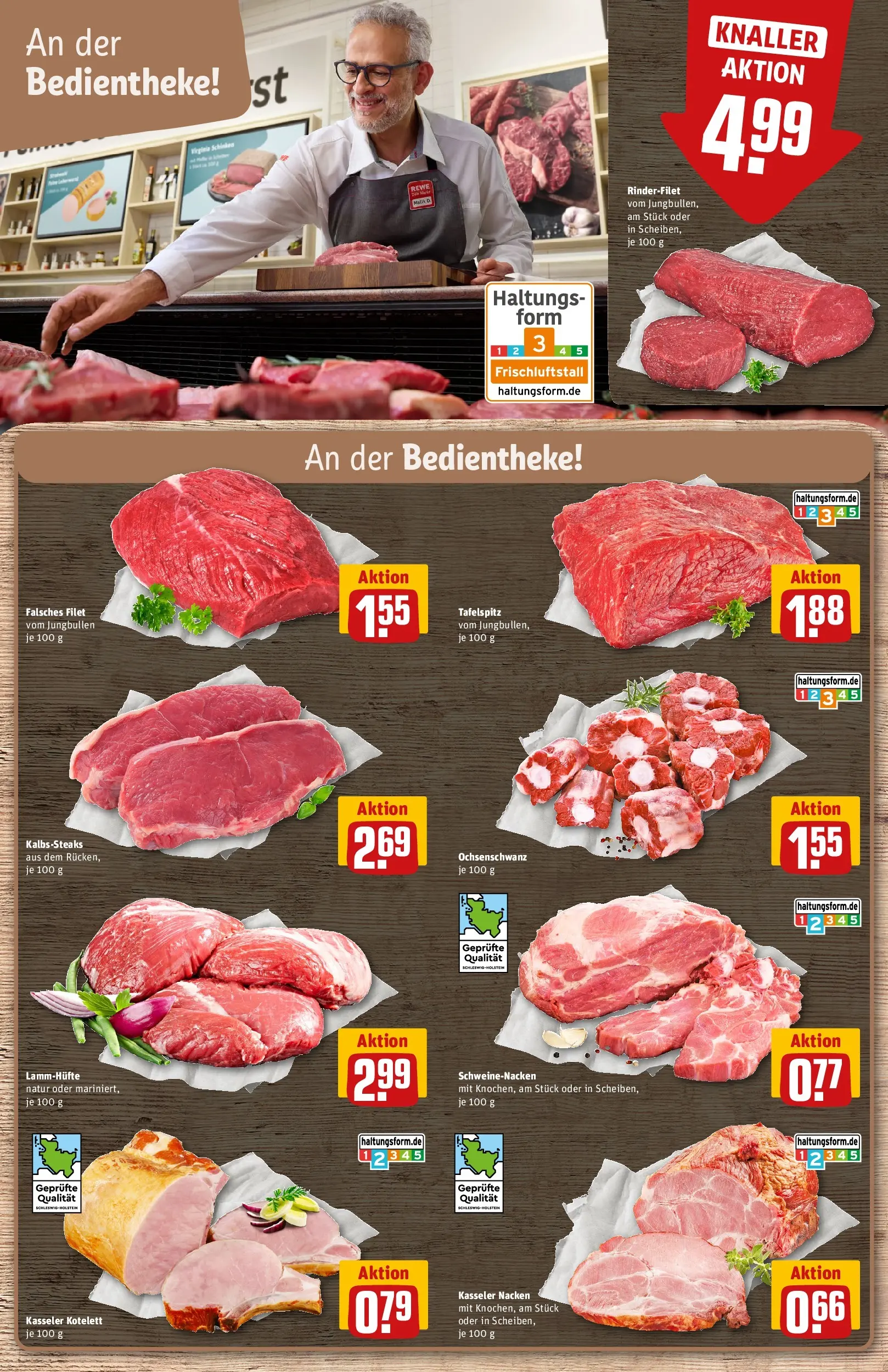 REWE Prospekt ab 16.02.2026 zum Blättern » Angebote | Seite: 13 | Produkte: Tafelspitz, Schweinenacken, Kasseler nacken, Steak