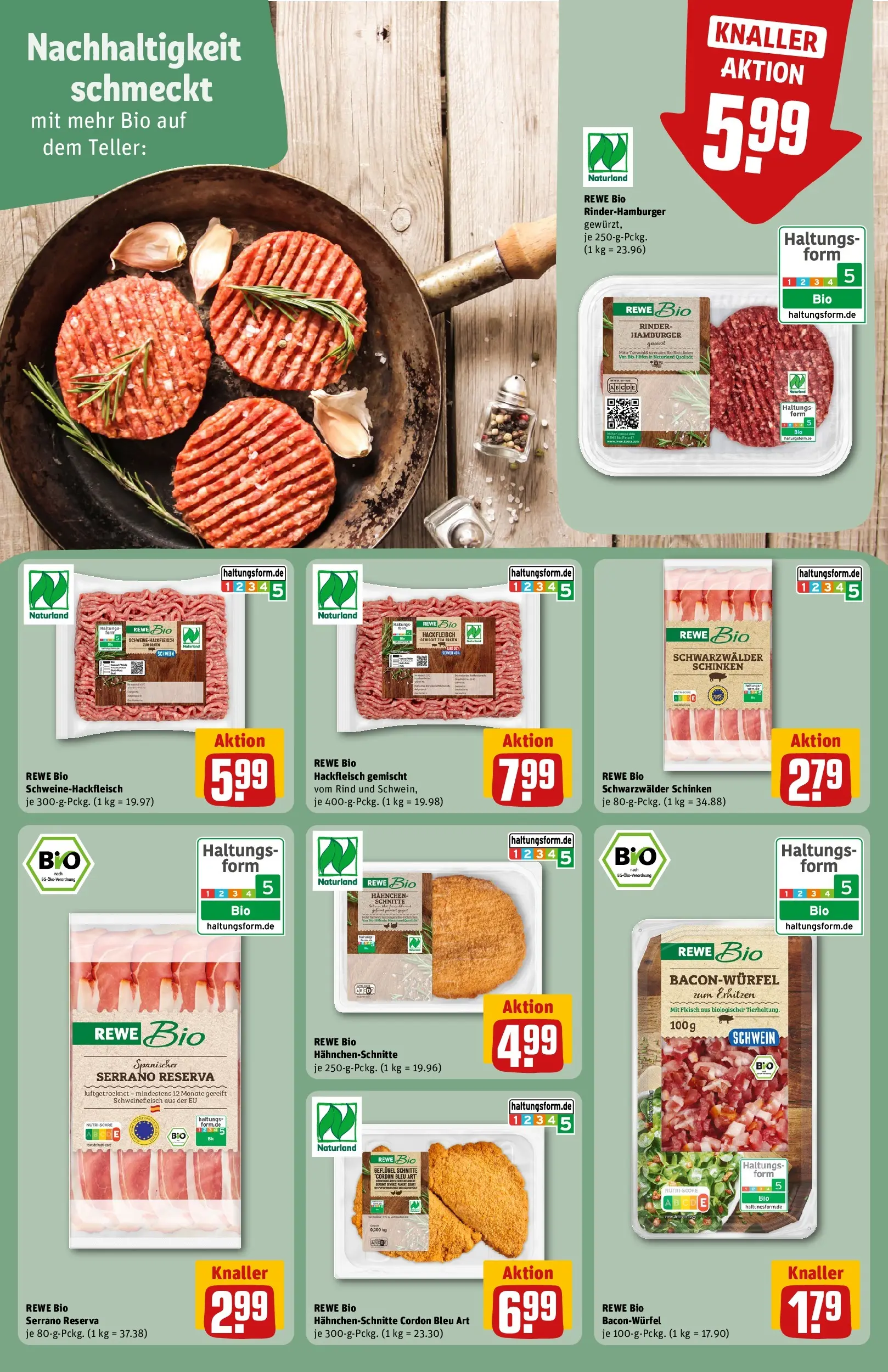 REWE Prospekt ab 16.02.2026 zum Blättern » Angebote | Seite: 23 | Produkte: Hahnchen, Schinken, Schweinefleisch, Hackfleisch