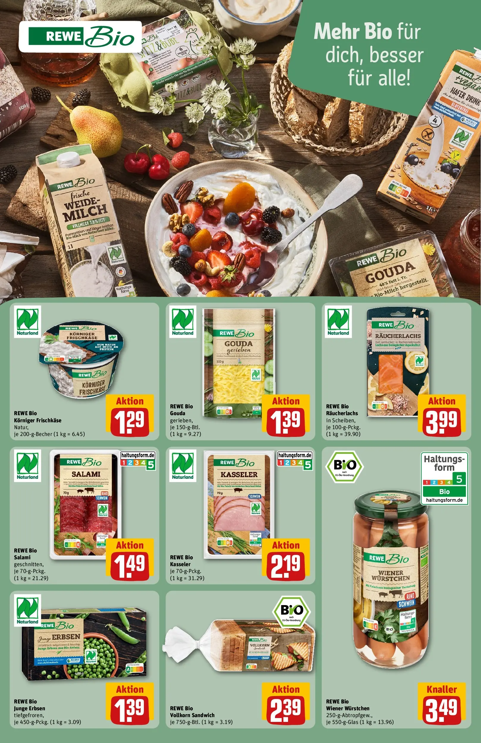 REWE Prospekt ab 16.02.2026 zum Blättern » Angebote | Seite: 23 | Produkte: Wiener wurstchen, Gouda, Erbsen, Frischkase