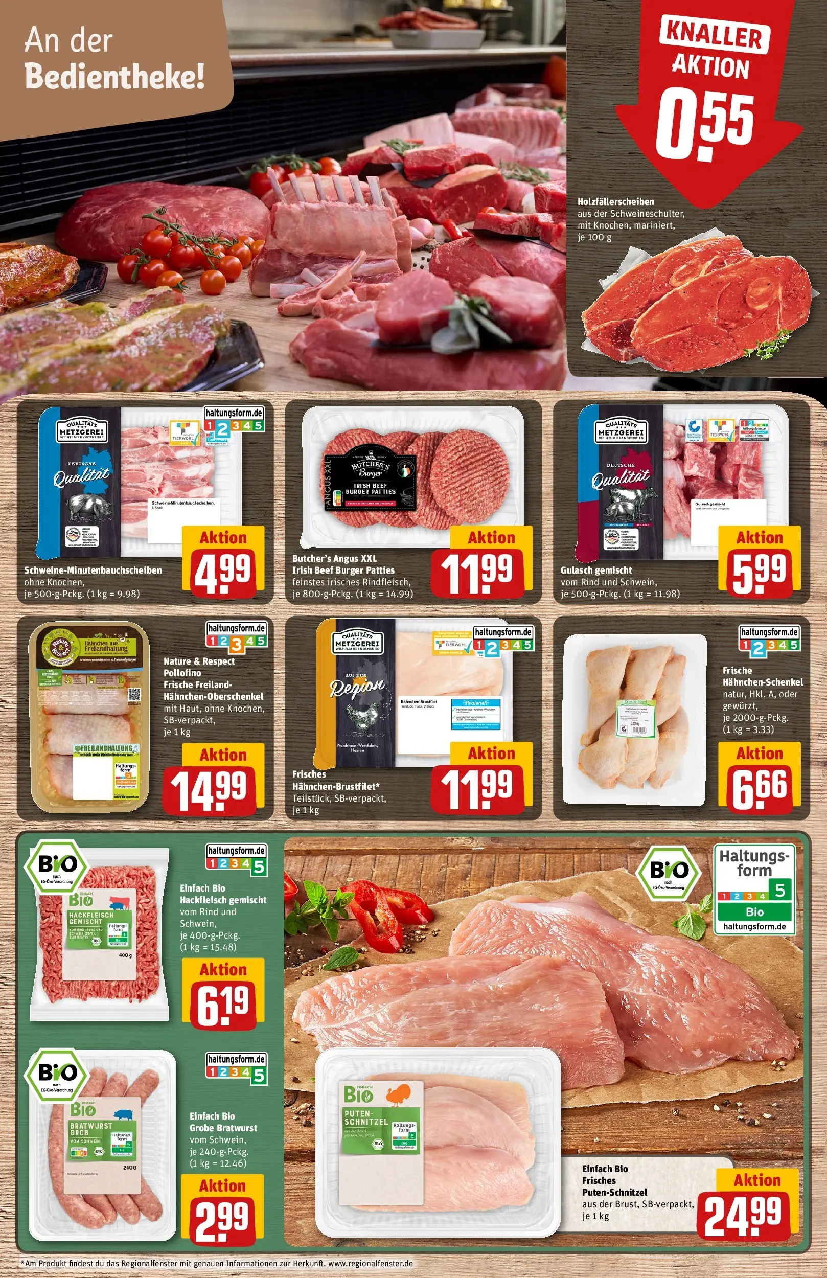 REWE Prospekt ab 16.02.2026 zum Blättern » Angebote | Seite: 14 | Produkte: Bratwurst, Schnitzel, Gulasch, Putenschnitzel