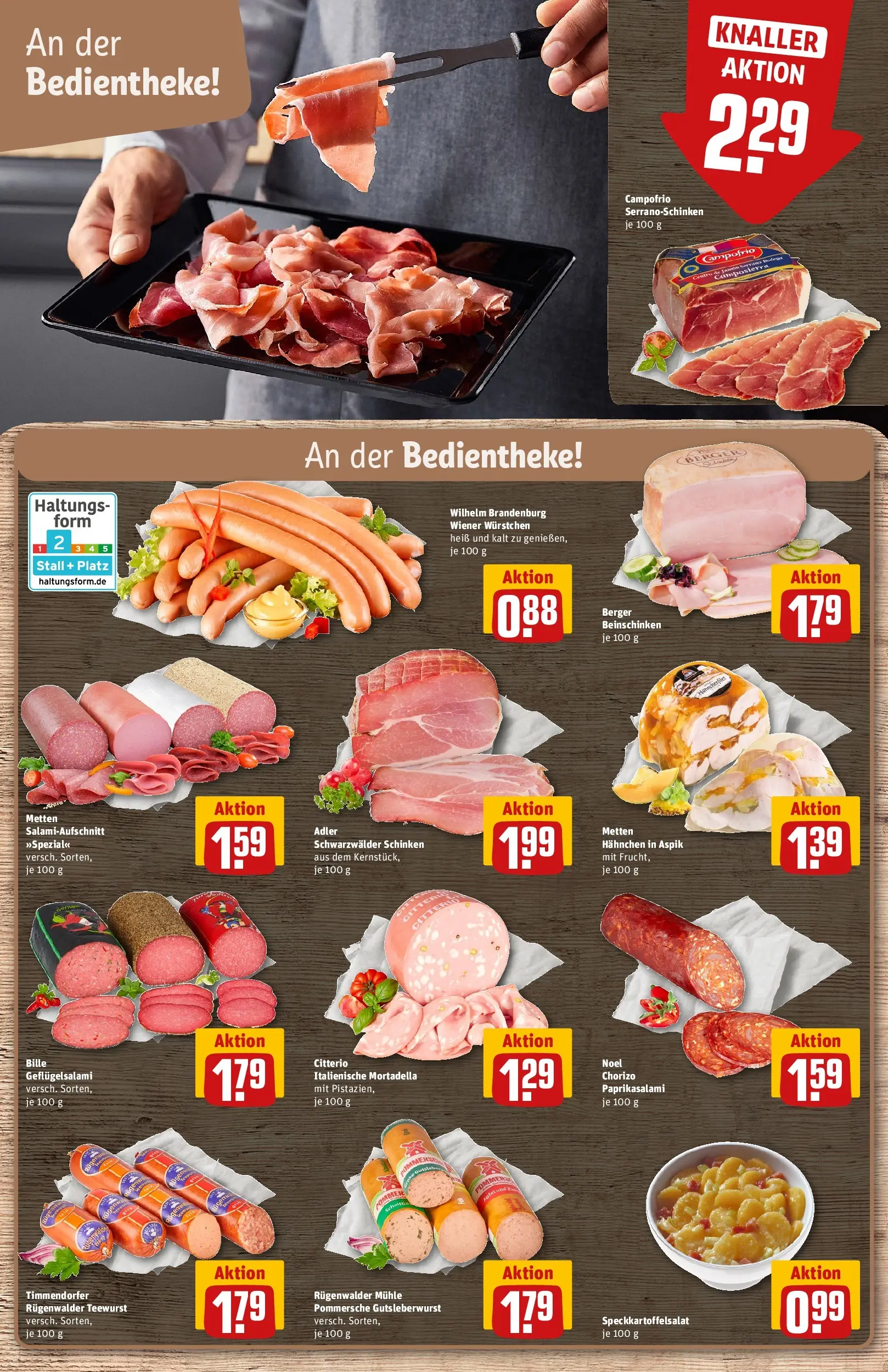 REWE Prospekt ab 16.02.2026 zum Blättern » Angebote | Seite: 16 | Produkte: Hahnchen, Wiener wurstchen, Salami, Schinken